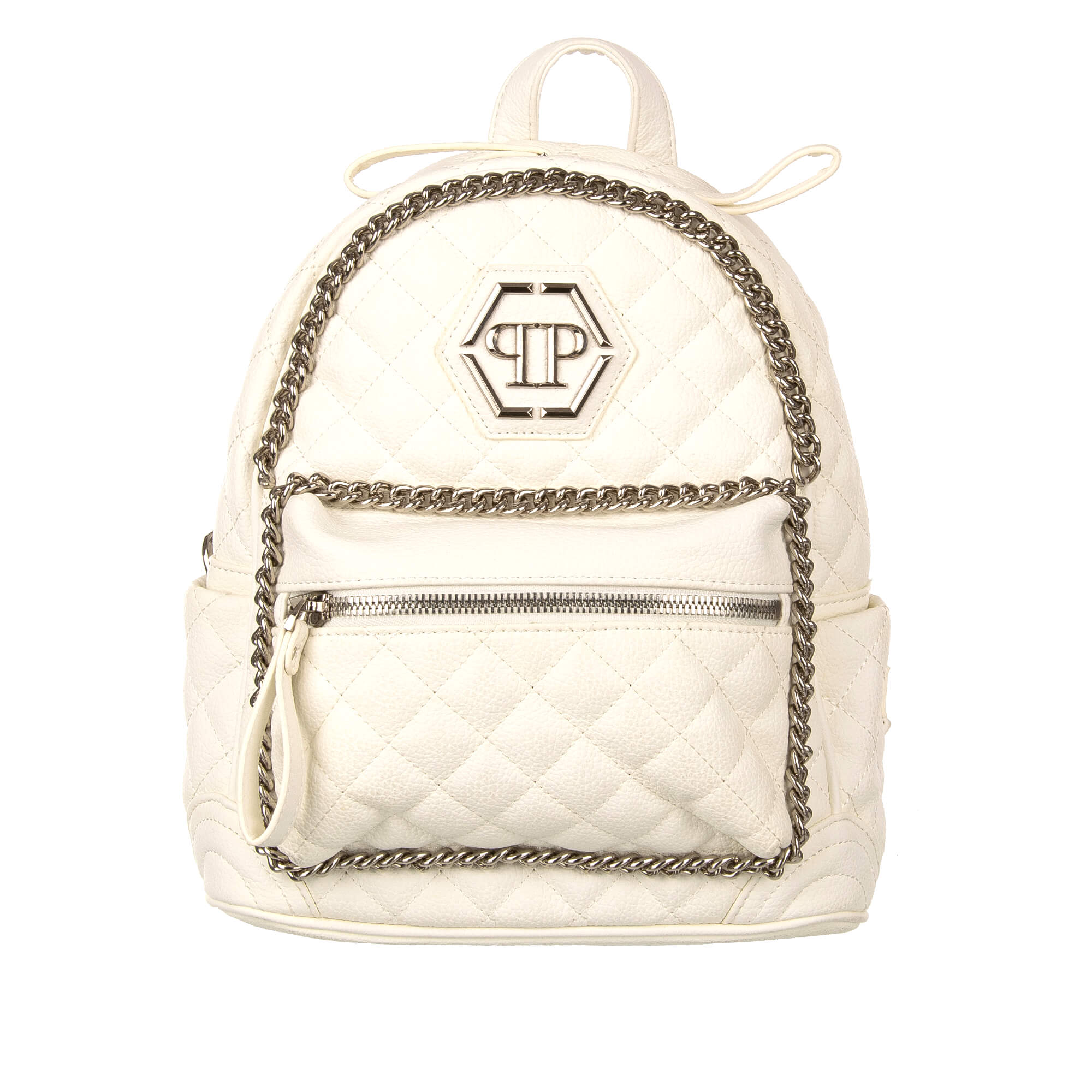 Junior backpack ACHILLEA with quilted texture, chains and logo plates by PHILIPP PLEIN JUNIOR