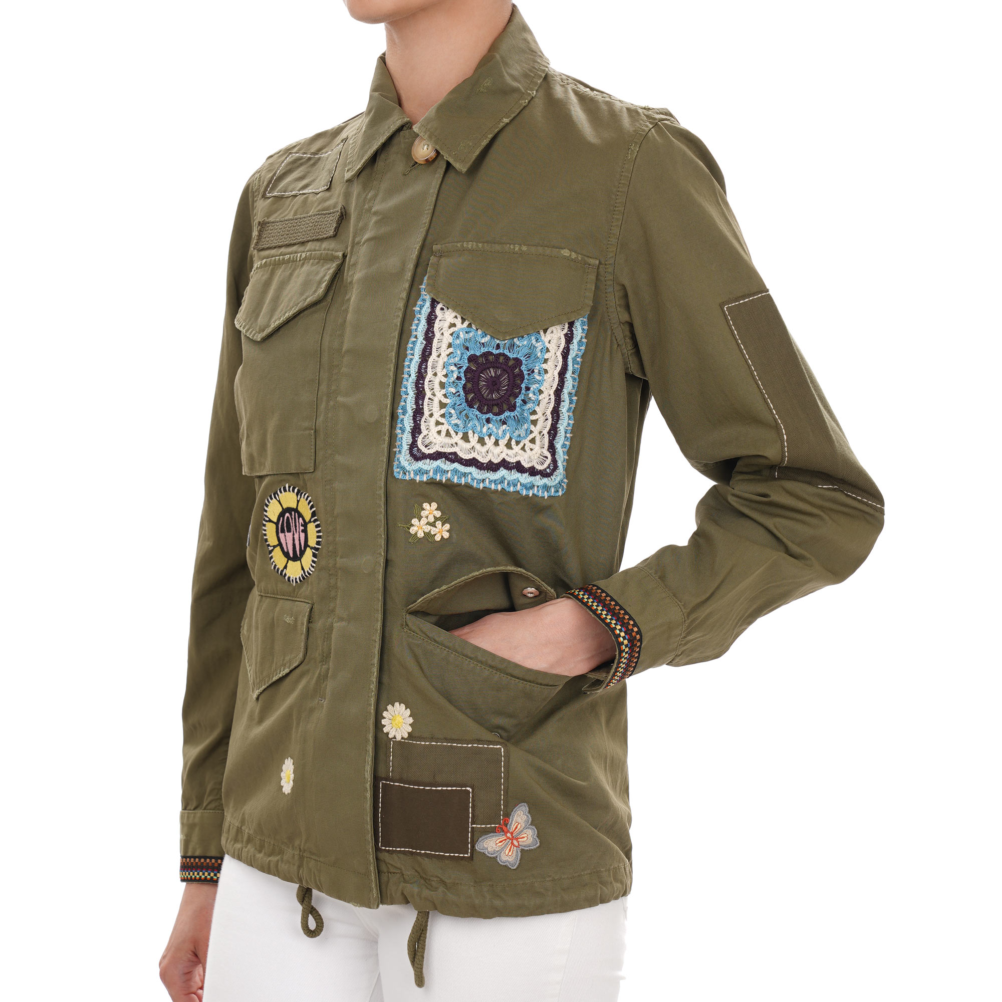 SISTERS LOVE Trench Jacke mit Taschen Khaki IT 36 DE 32 XXS XS