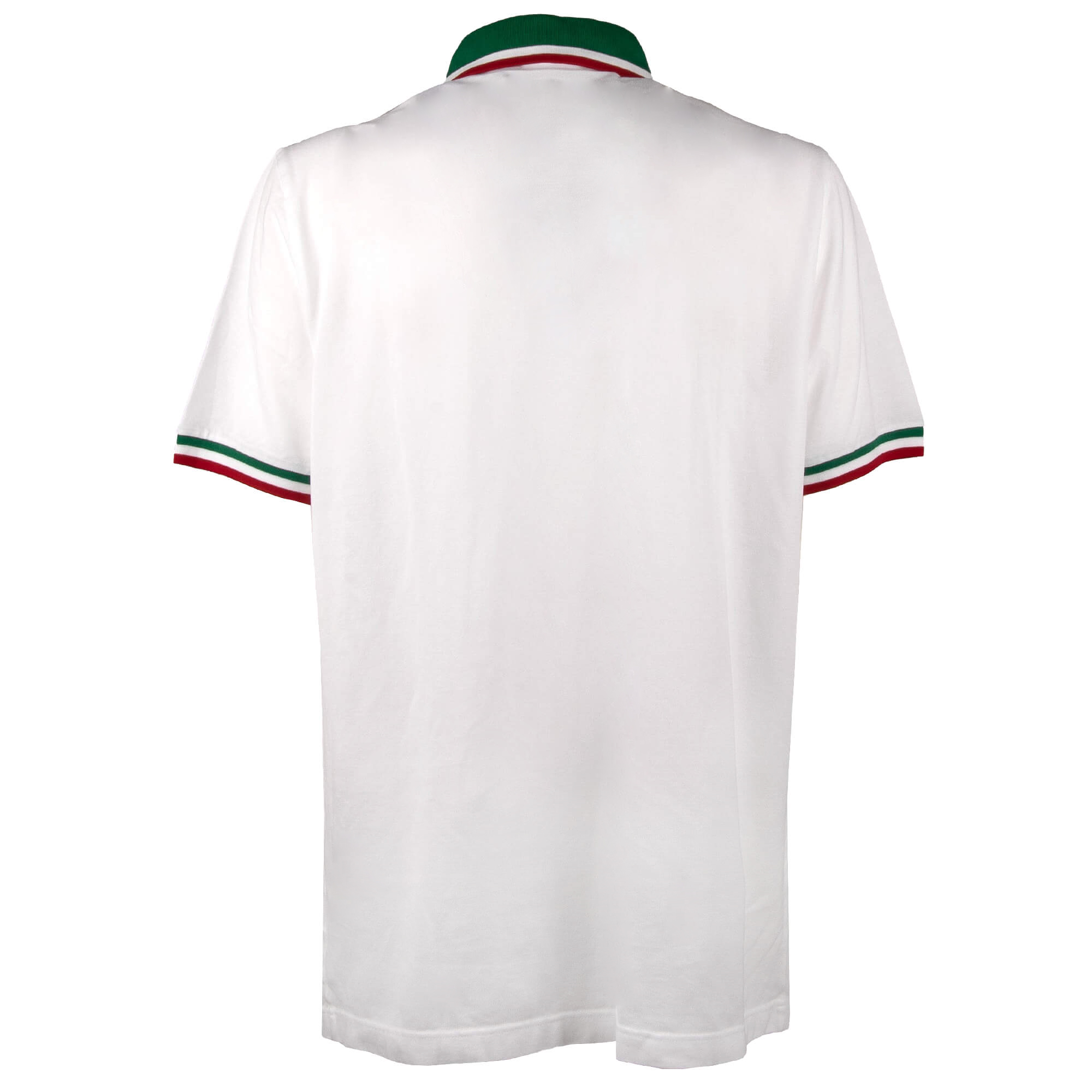 Polo Shirt aus Baumwolle mit DG Logo und Italen Flagge Muster in Weiß von DOLCE & GABBANA