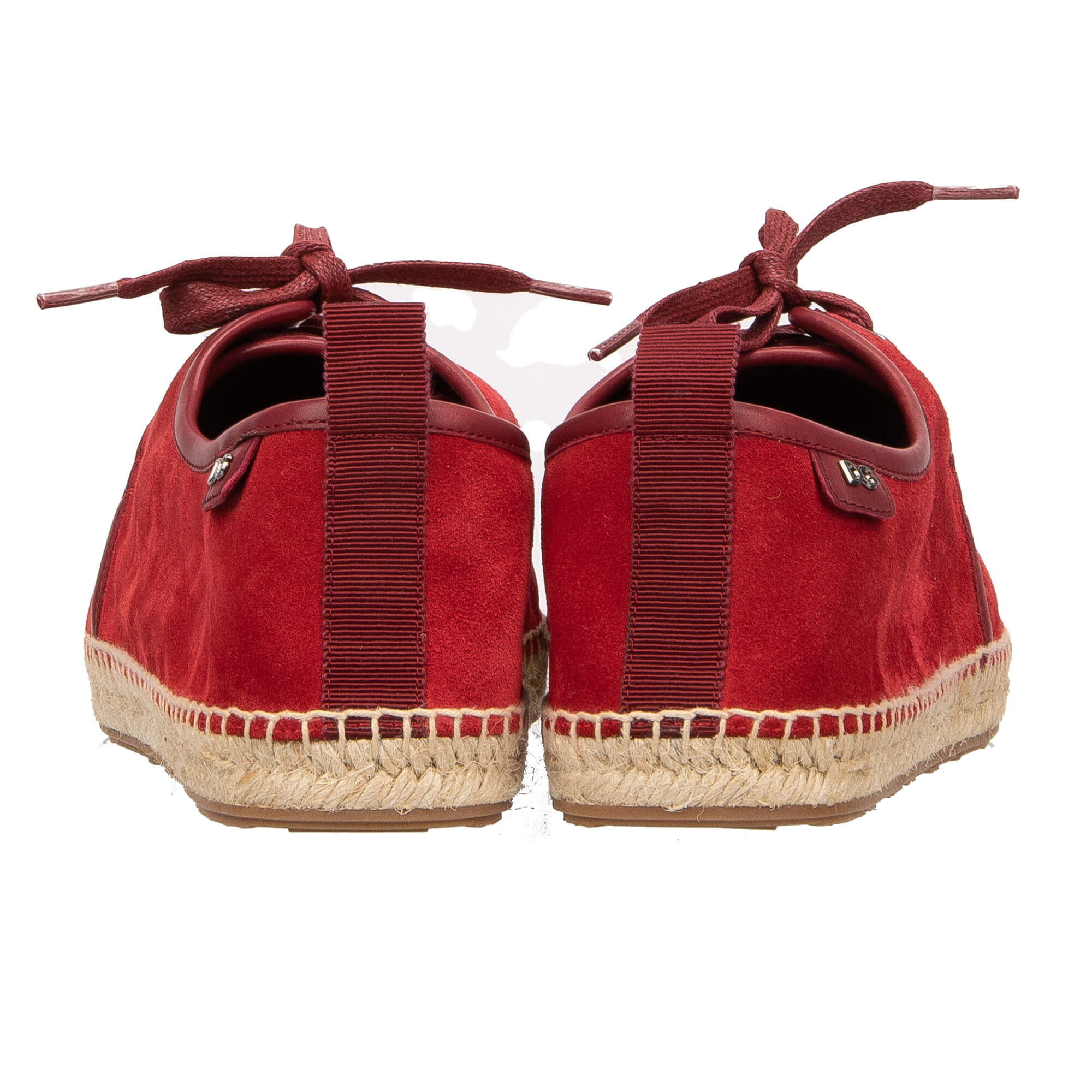 Loafer TREMITI aus Wildleder mit Kontrast Raffia Elementen und DG Logo in Rot von DOLCE & GABBANA