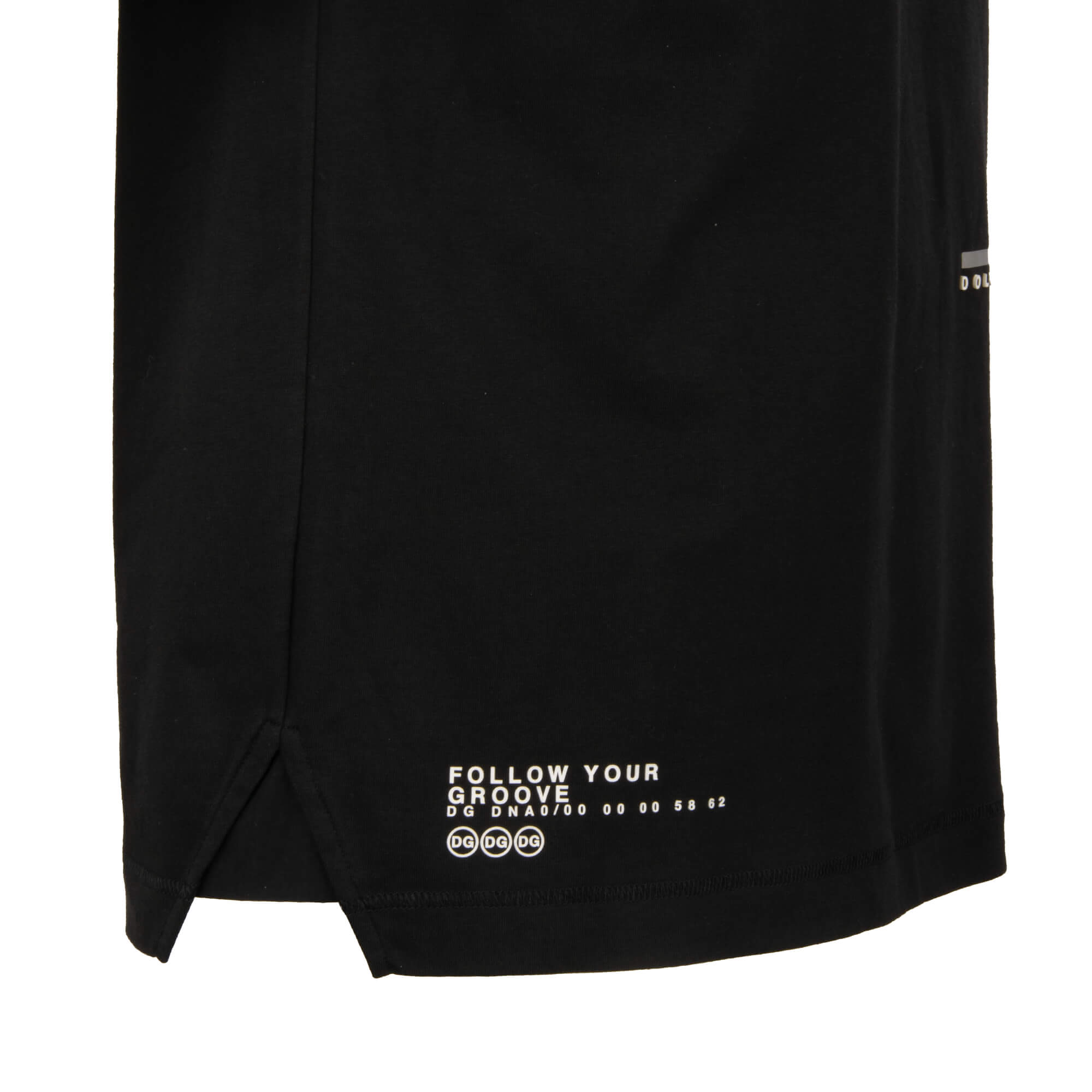 Baumwolle T-Shirt mit DG Logo und Licht reflektierenden Elementen in Schwarz von DOLCE & GABBANA