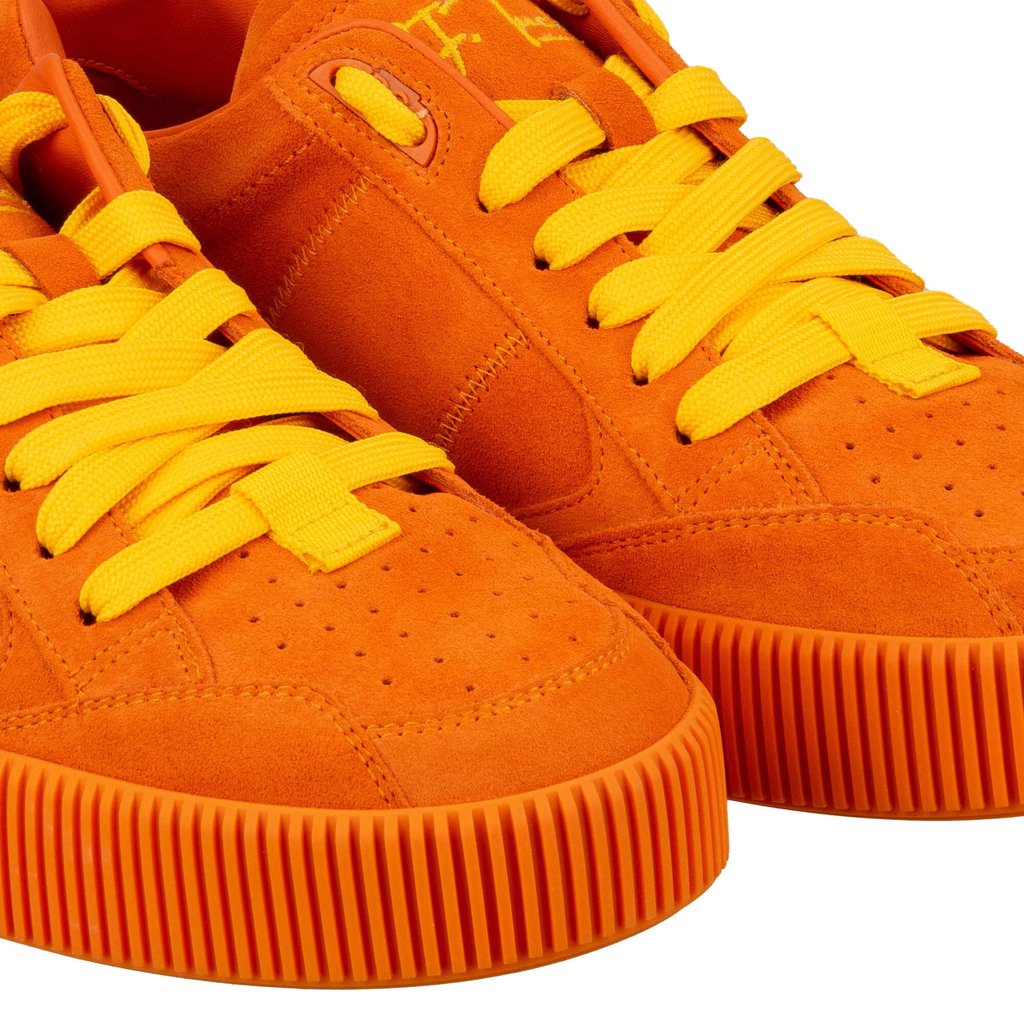 Women Suede Leather Sneaker NEW MIAMI with DG Logo in orange by P. J. Tucker for DOLCE & GABBANA
