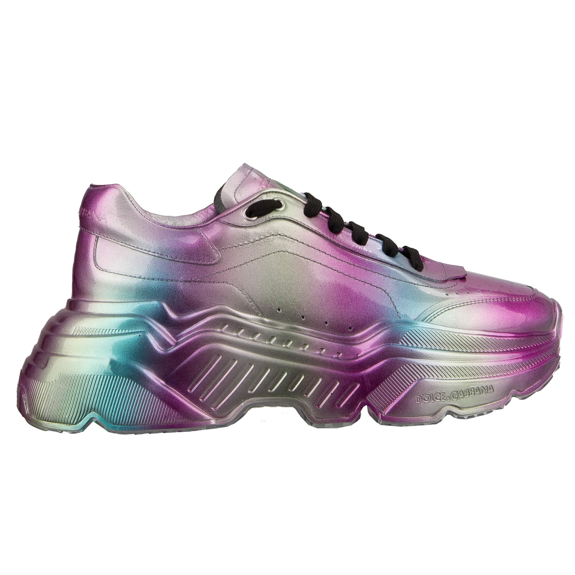 Herren Lack Leder Sneaker DAYMASTER Silber Pink Blau 44 UK 10 US 11  