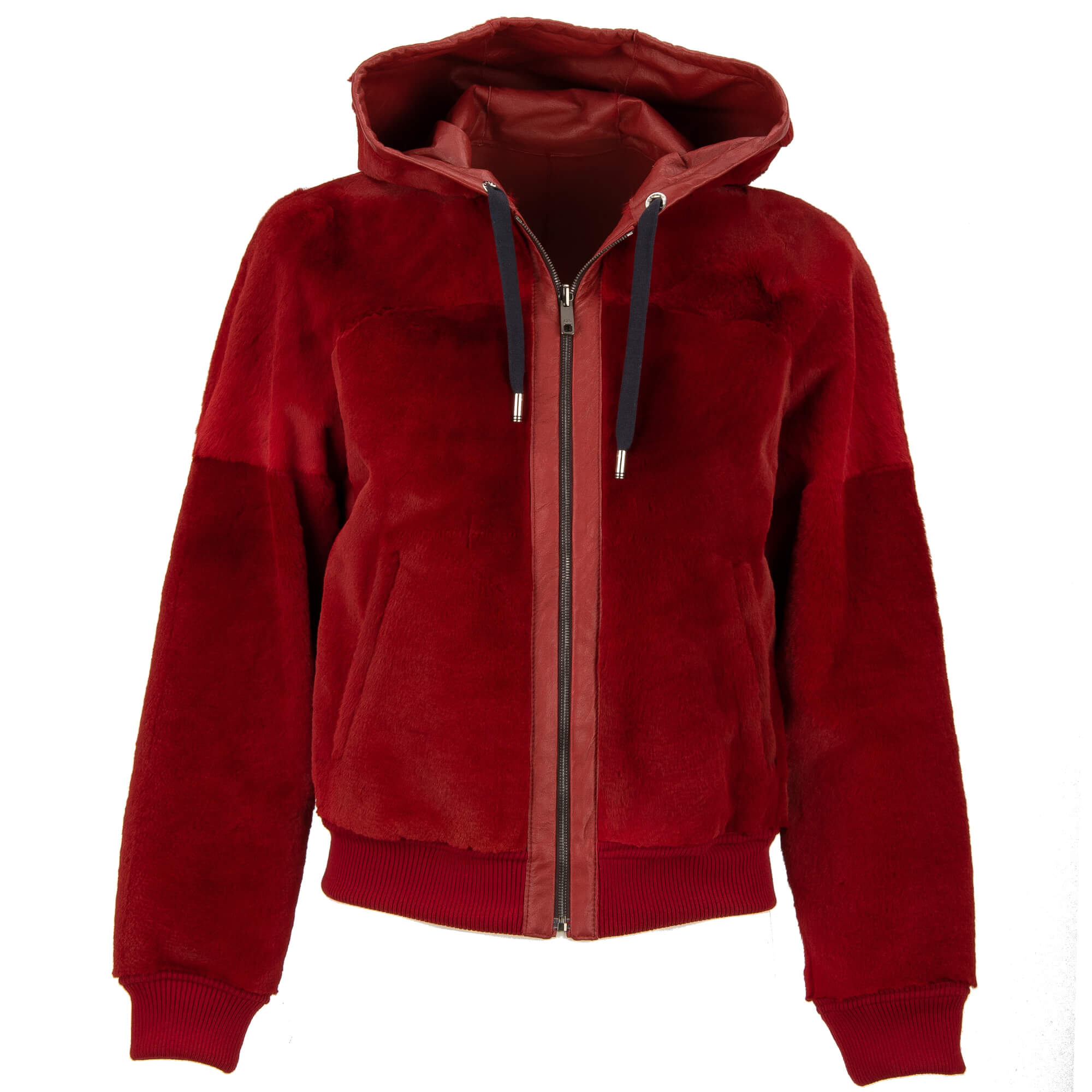 Einzigartige zweiseitige Jacke / Bomberjacke aus Känguru Leder und Pelz mit Details aus Strick, Senkel und Außentaschen von DOLCE & GABBANA 