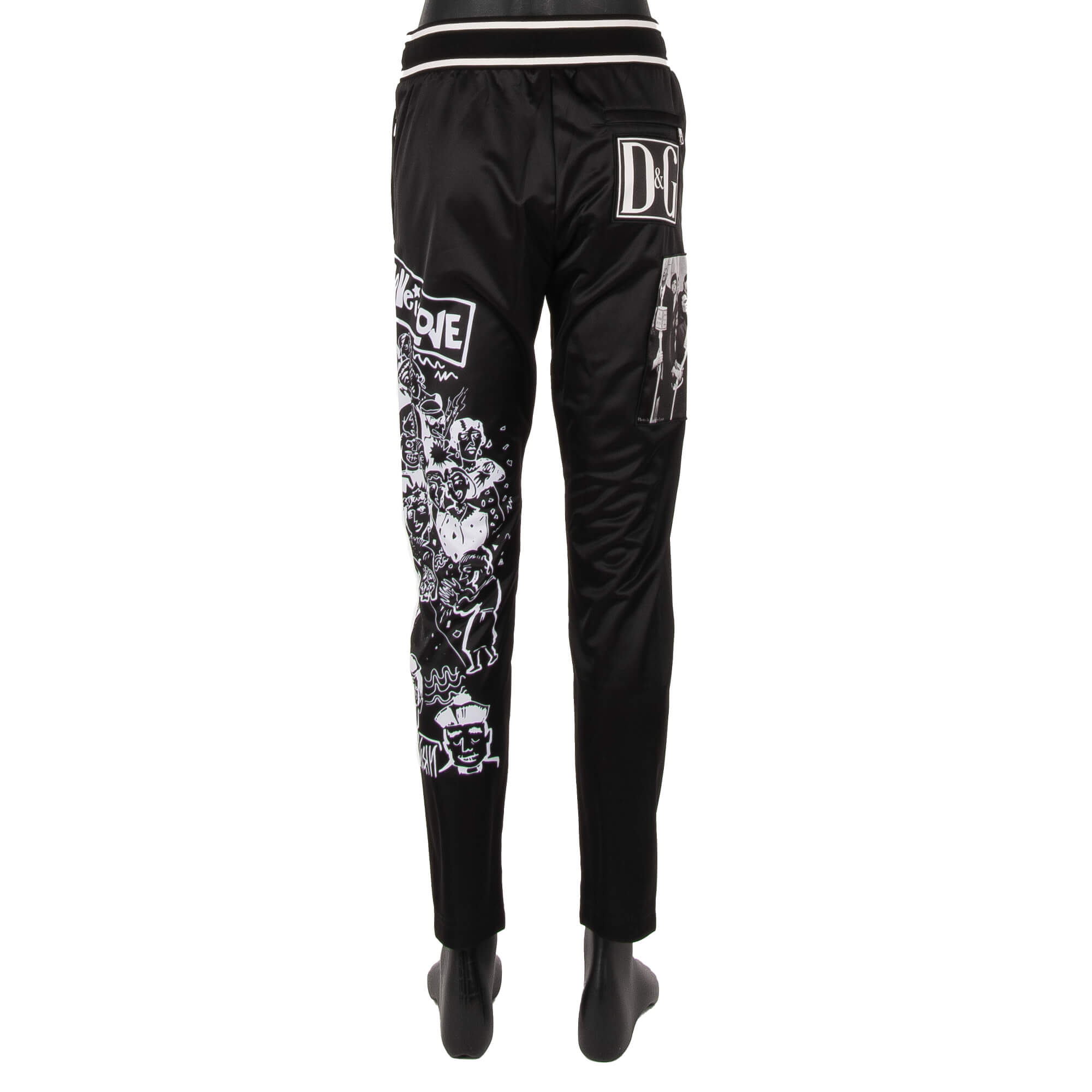 Jogger Hose mit Logo Sticker, Fotografie, Sacred Heart und DNA Evolution Prints, Taschen mit Reißverschluss und elastischer Taille von DOLCE & GABBANA 