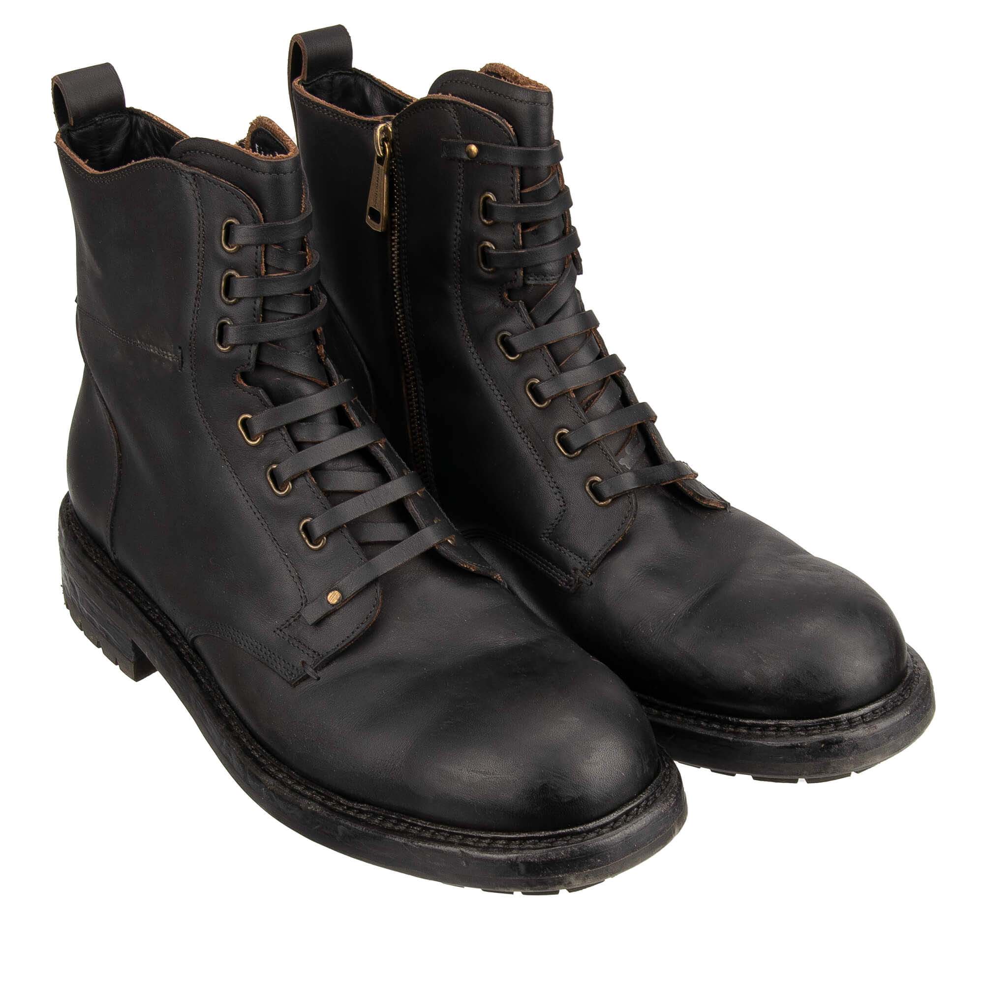 Stiefeletten BERNINI mit dekorativen Schnürsenkelverschluß in Dunkelbraun von DOLCE & GABBANA