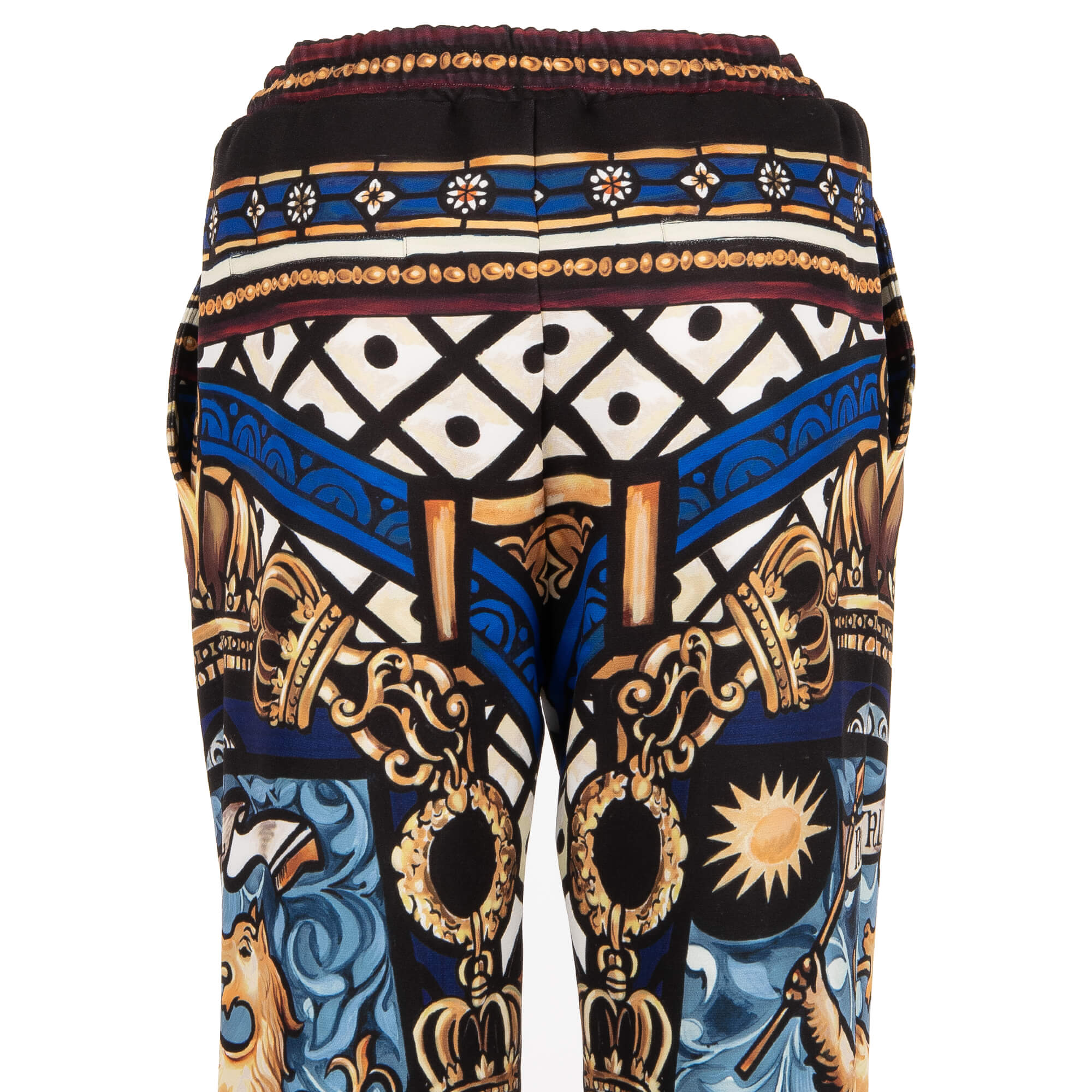 Weit geschnittene Trainingshose / Hose mit Royal King Wappen und Logo Print und elastischer Taille von DOLCE & GABBANA 