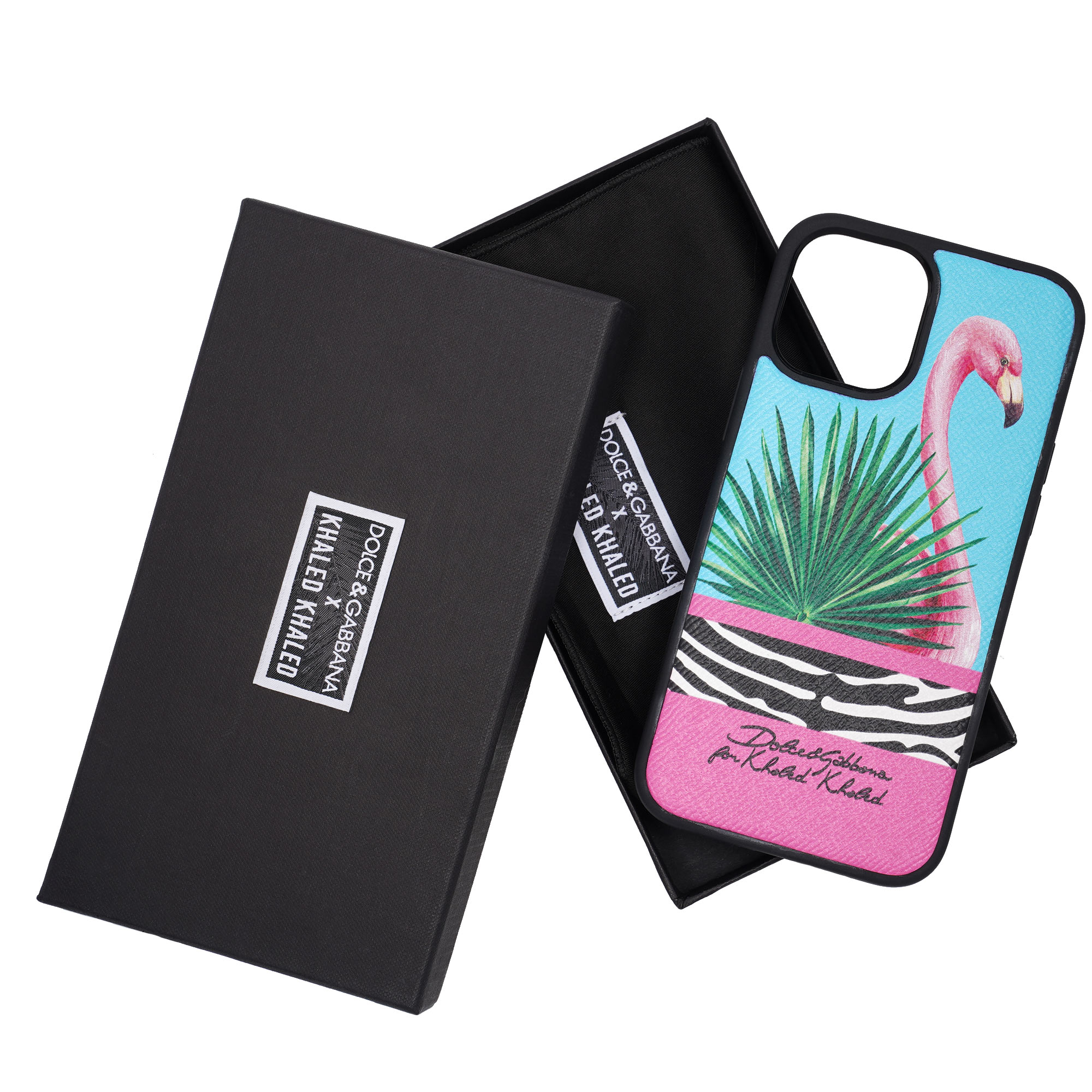 DJ Khaled Flamingo Zebra Leder Iphone 12 PRO MAX Hülle Etui Pink Blau