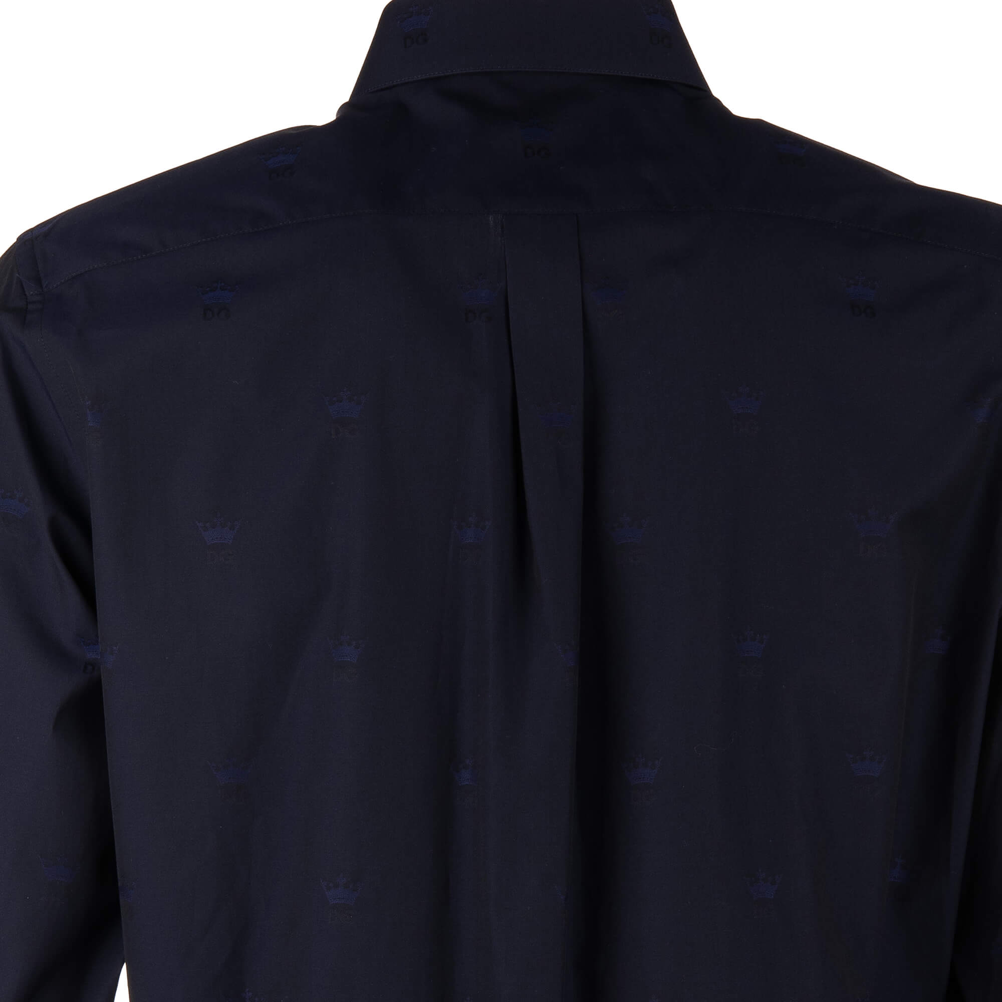 Baumwolle Hemd MARTINI mit DG Monogramm Textur und besticktem Logo mit Krone von DOLCE & GABBANA
