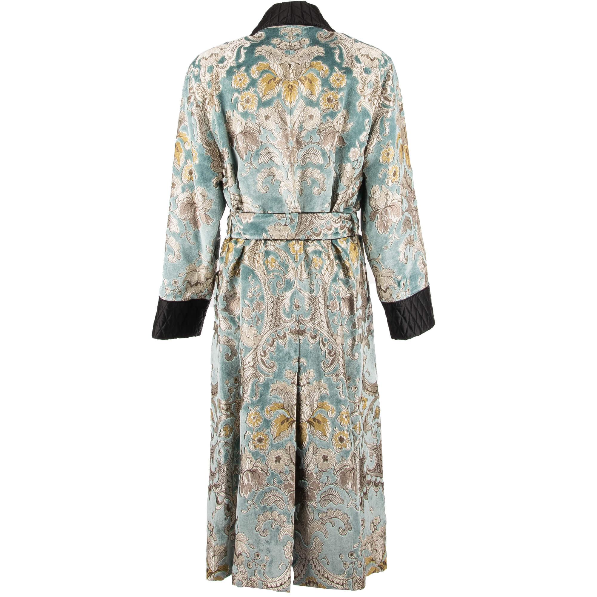 Morgenmantel / Mantel aus Samt Jacquard mit floralem Barock Print und großem Schalkragen von DOLCE & GABBANA