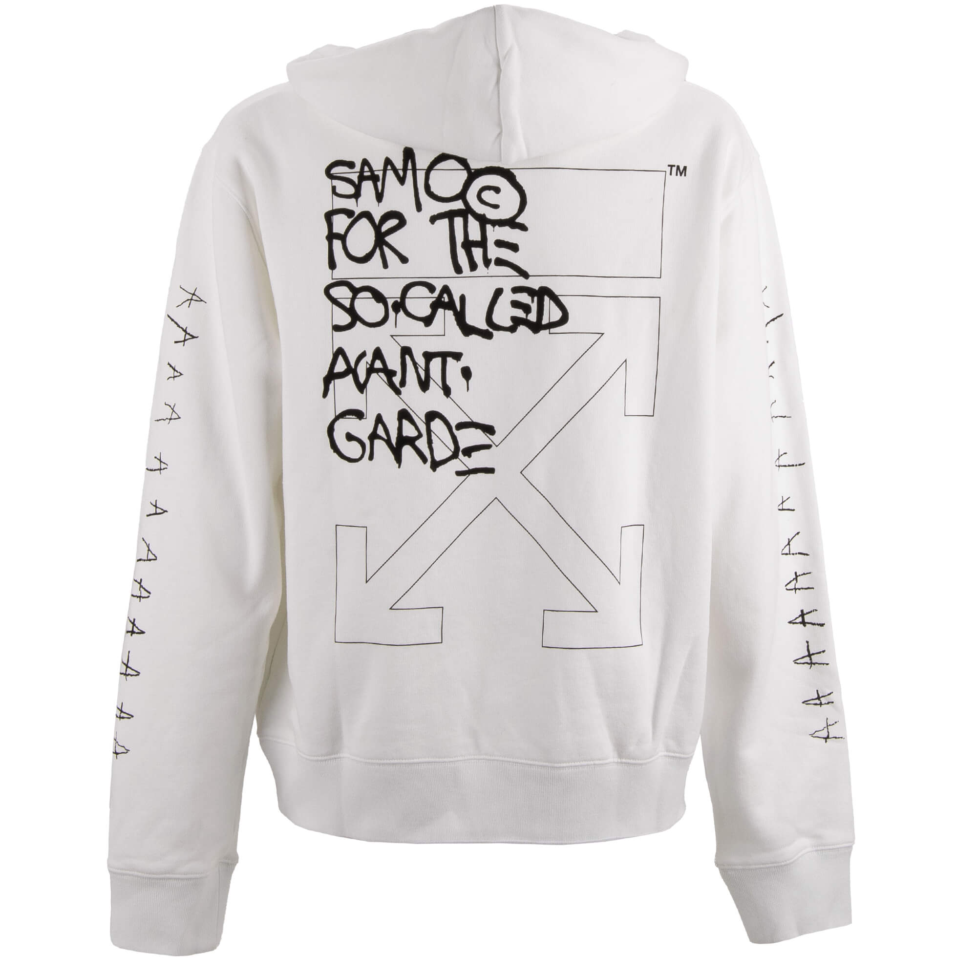 Cotton hooded sweater / hoodie from Jean-Michel Basquiat limited edition with avantgarde graphic and logo print by OFF-WHITE Virgil Abloh