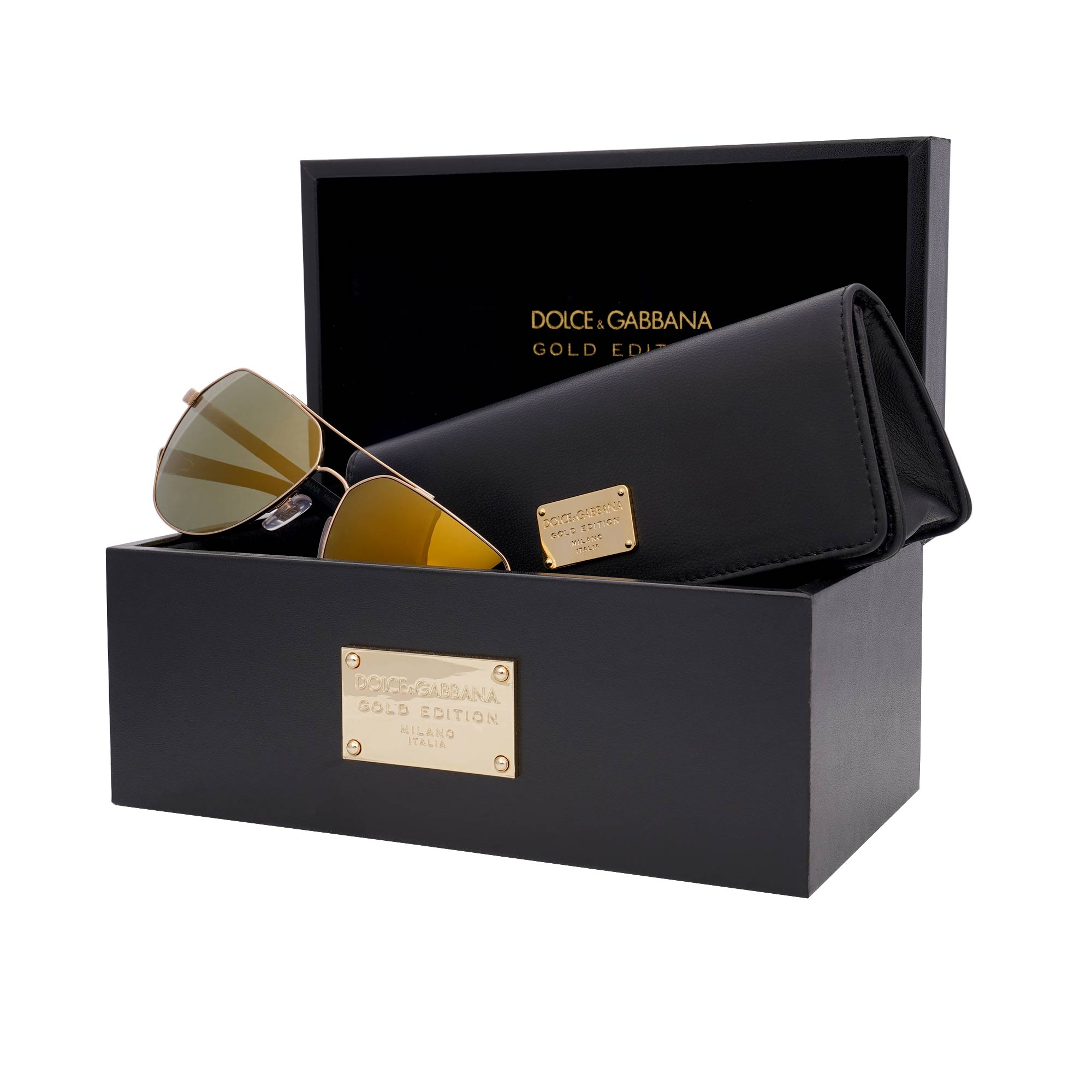 Special Edition Pilot Style Gold Plated Metal Sunglasses DG 2133