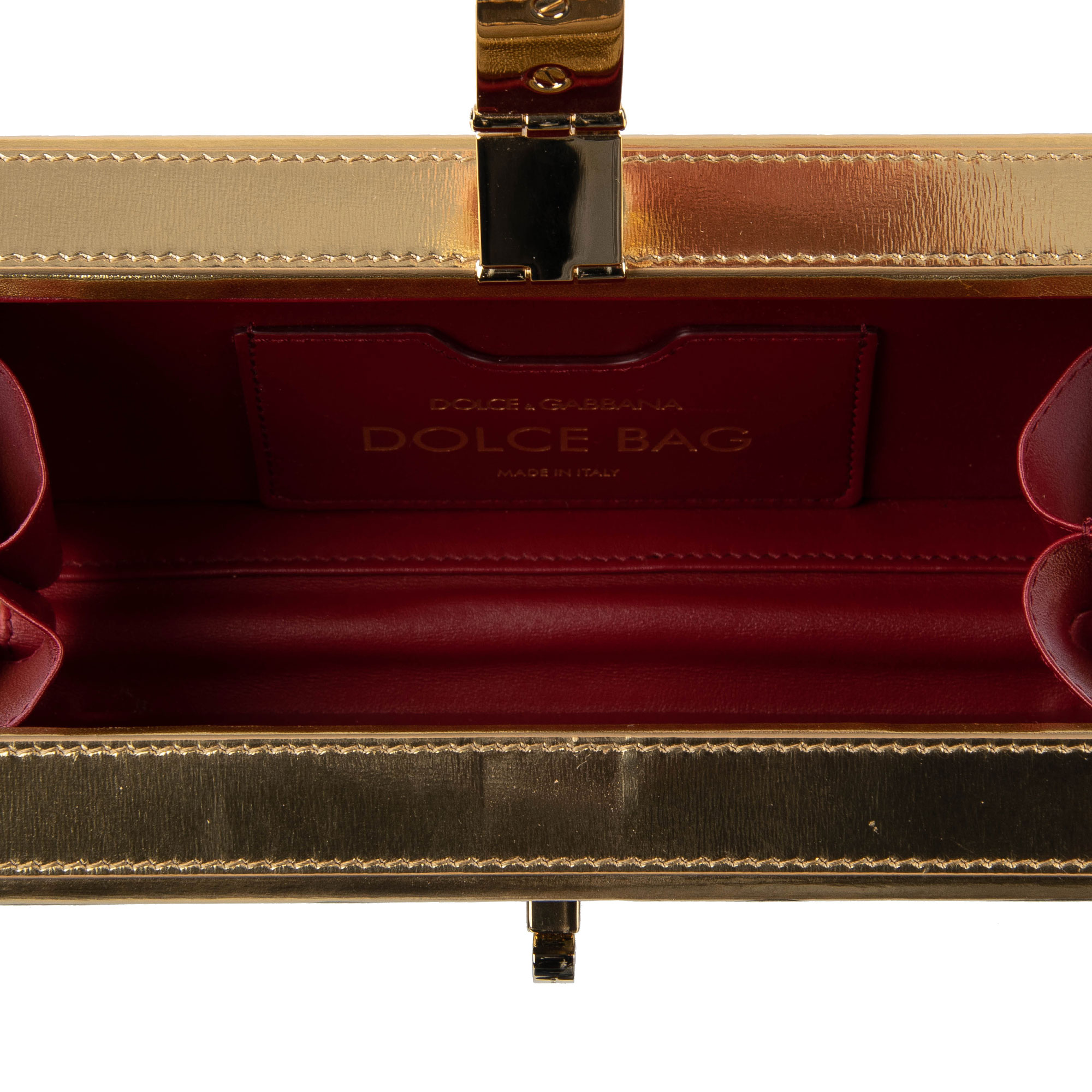 Metallic Printed Clutch Bag DOLCE BOX Cioccolato Gold | 08307