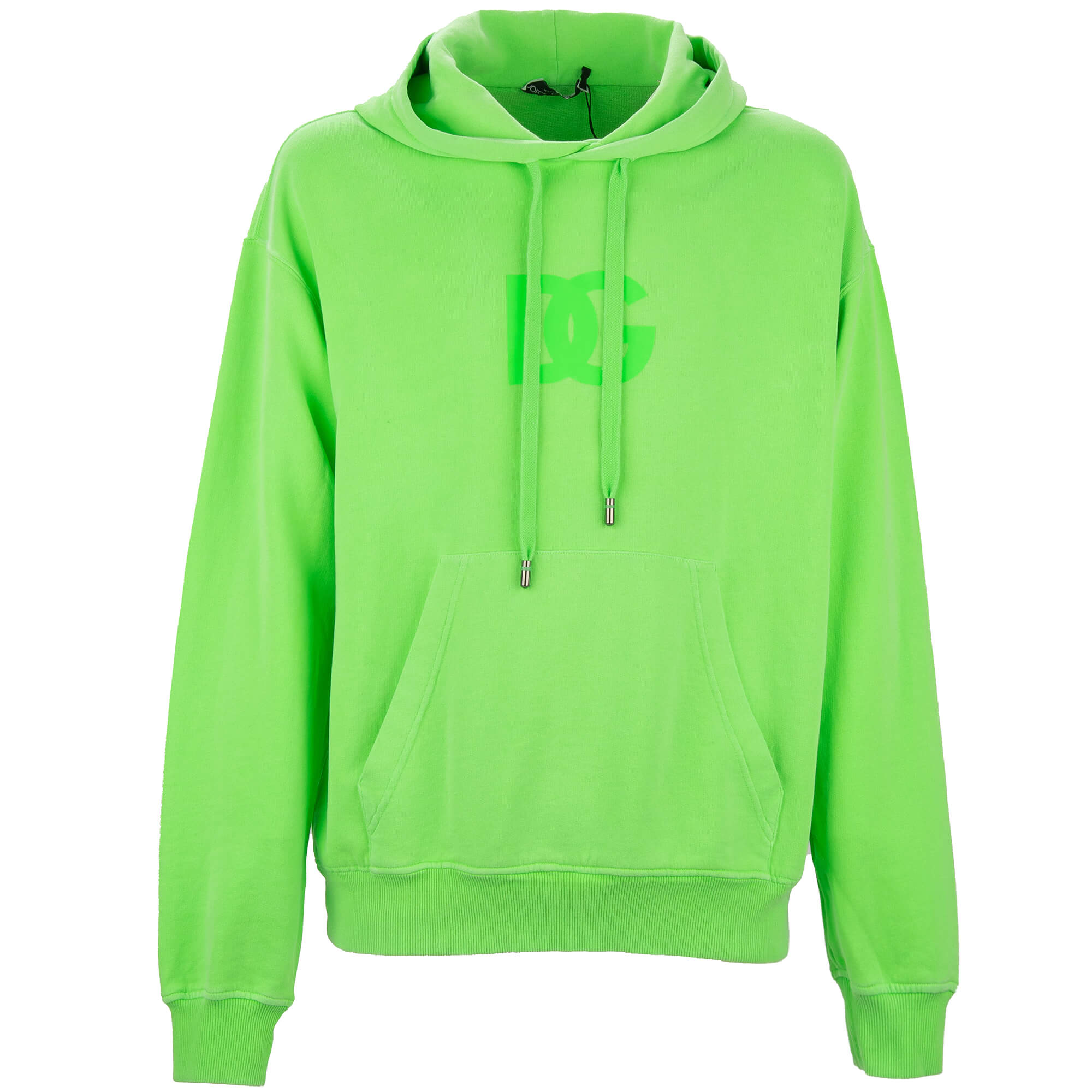 DG Logo Patch Sweater Sweatshirt Hoody Neon Green 48 US 38 M 
