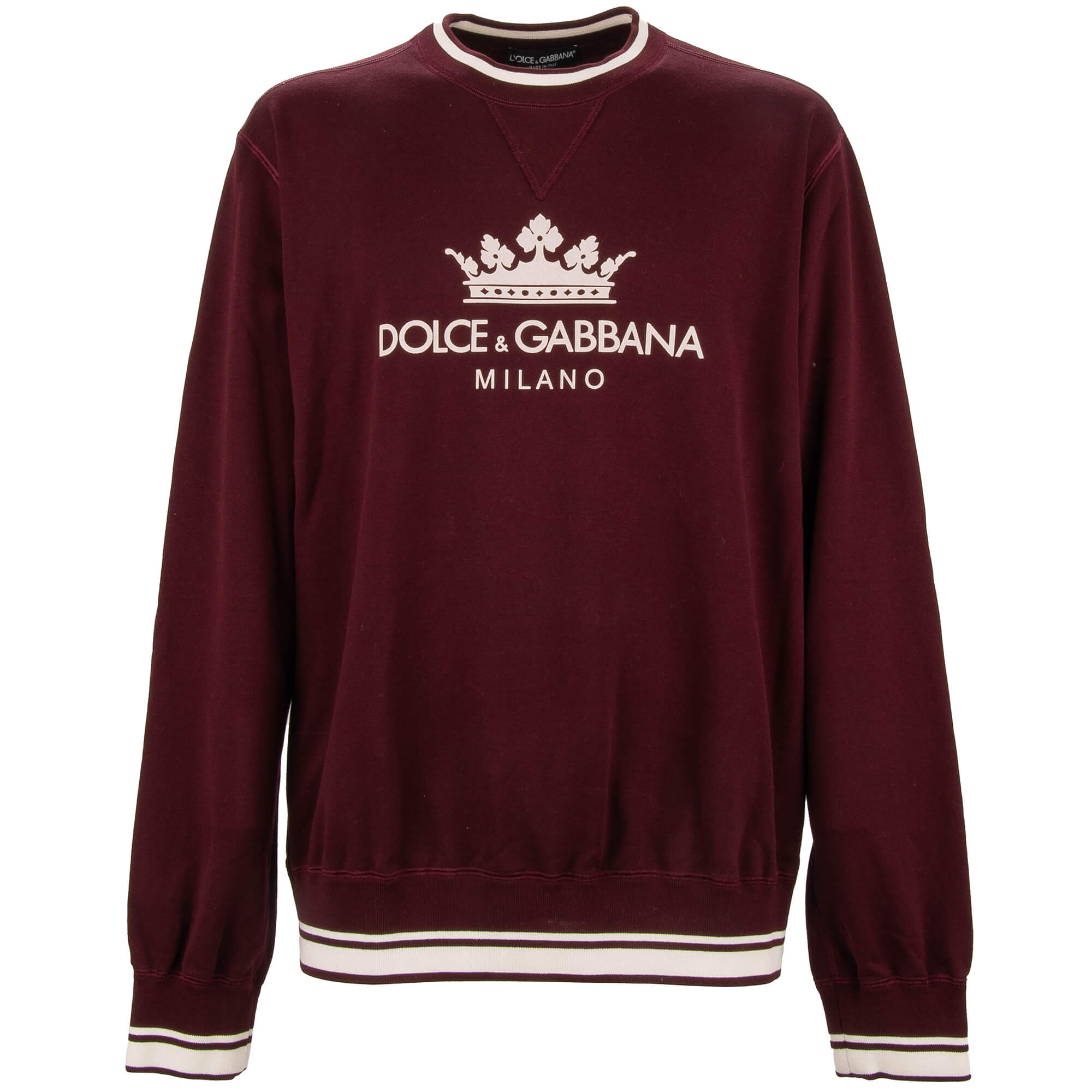 DG Logo Crown Cotton Sweater Sweatshirt Bordeaux 58 4XL