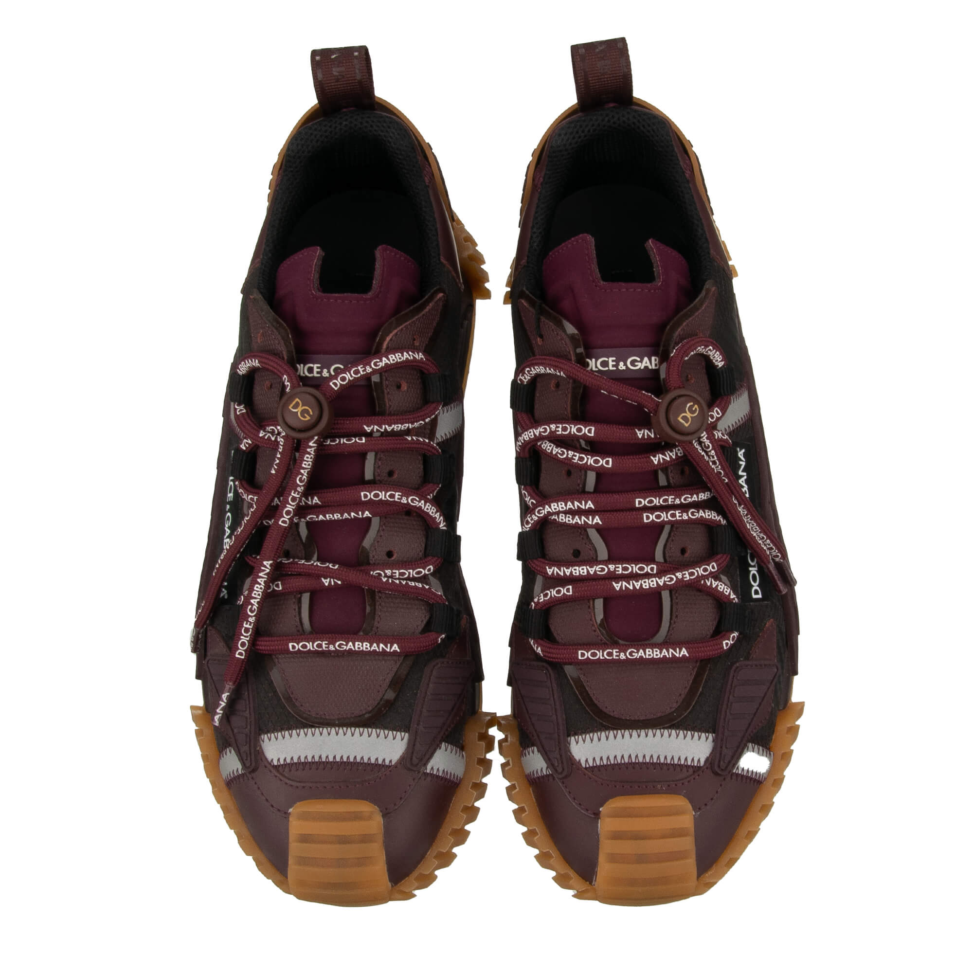 Low-Top Herren Sneaker NS1 mit DG Logo Schnürsenkel in Bordeaux von DOLCE & GABBANA