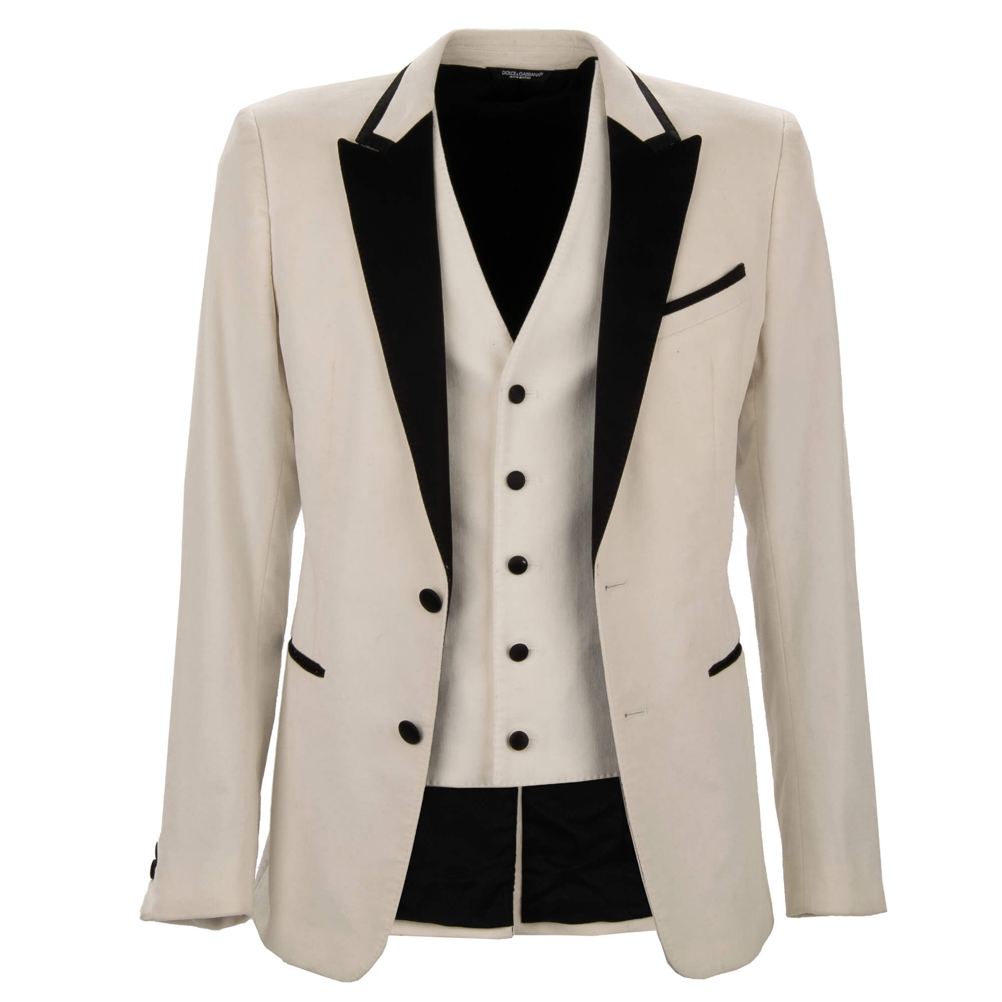 Velvet Blazer Jacket Tuxedo Vest White Black 44 US 34 XS
