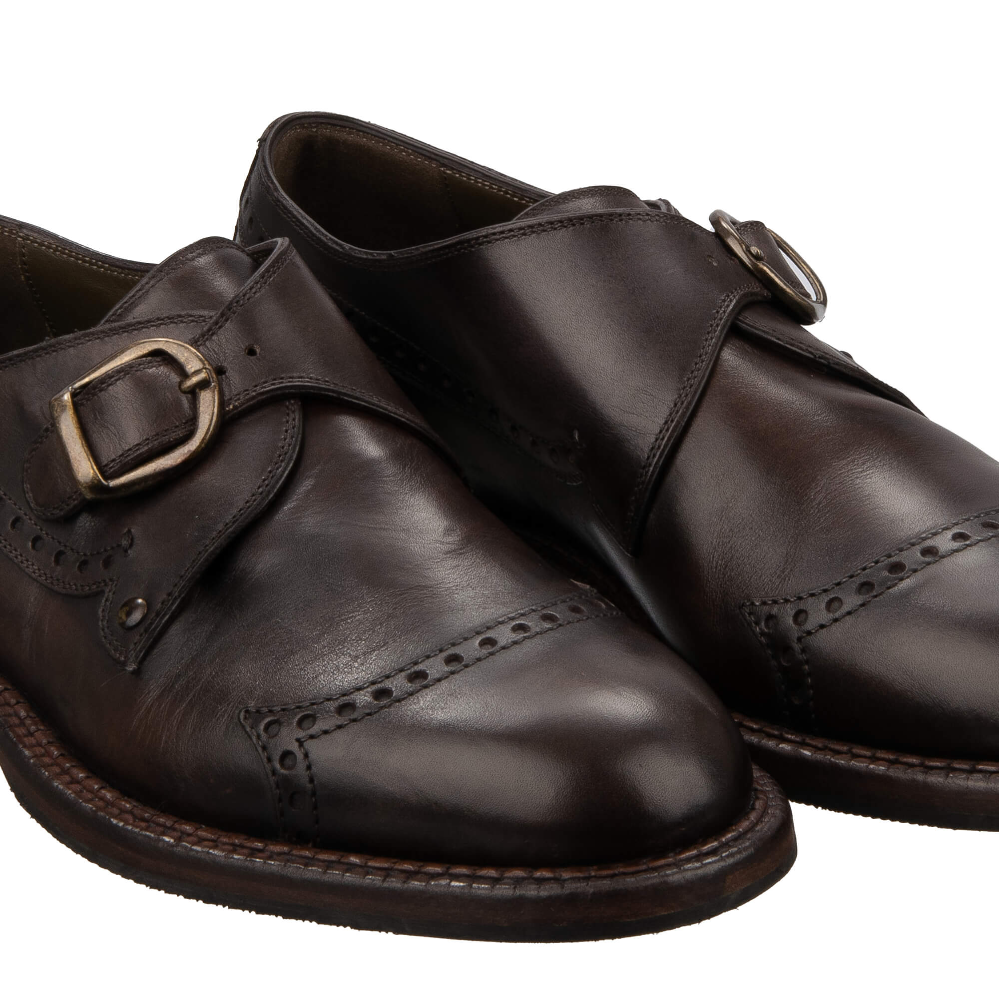 Leder Loafer Schuhe MARSALA mit Metall Schnalle in Braun von DOLCE & GABBAN