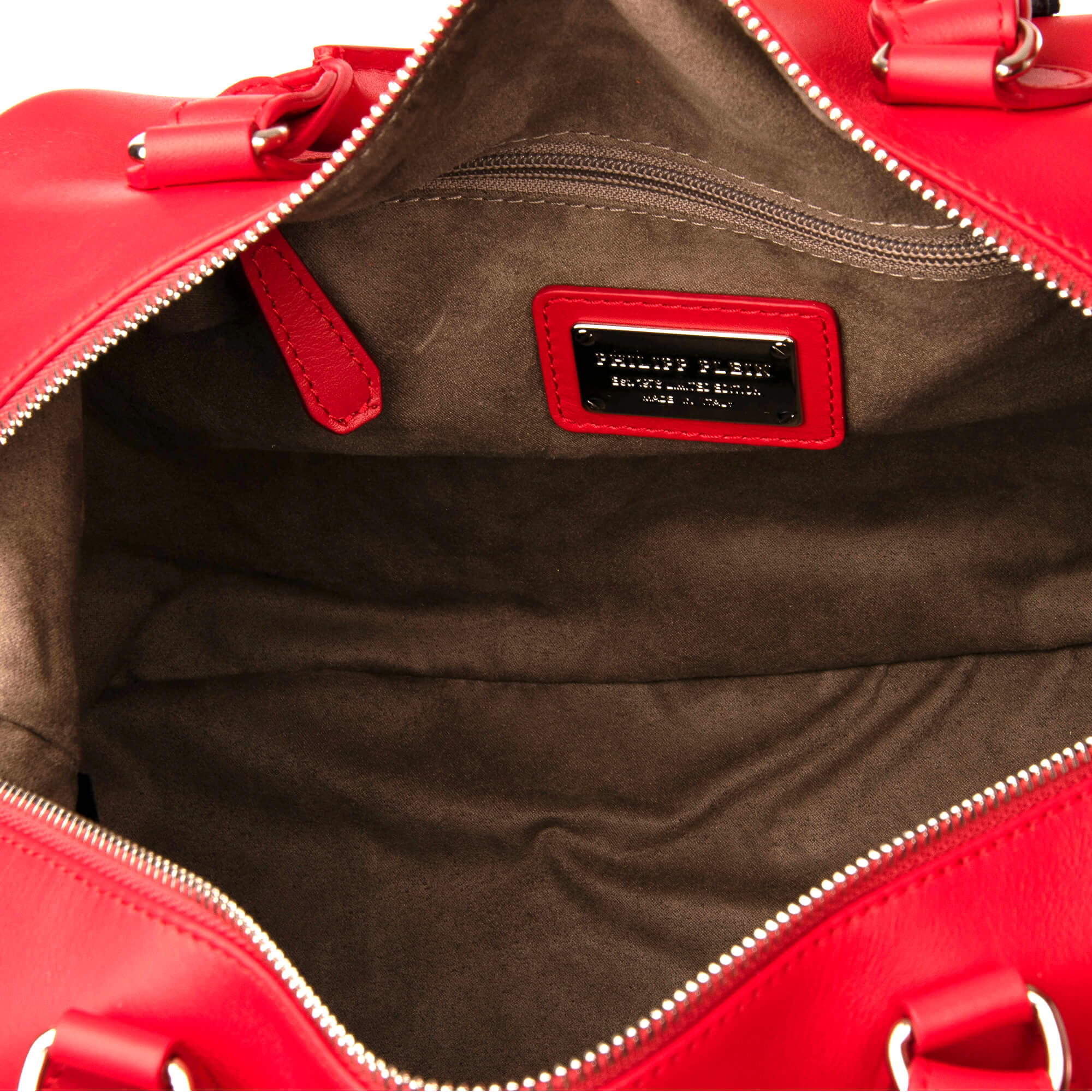 Handle Bag / Shoulder Bag with removable shoulder strap, a large crystals Plein Playboy Logo and metal logo plate by PHILIPP PLEIN x PLAYBOY