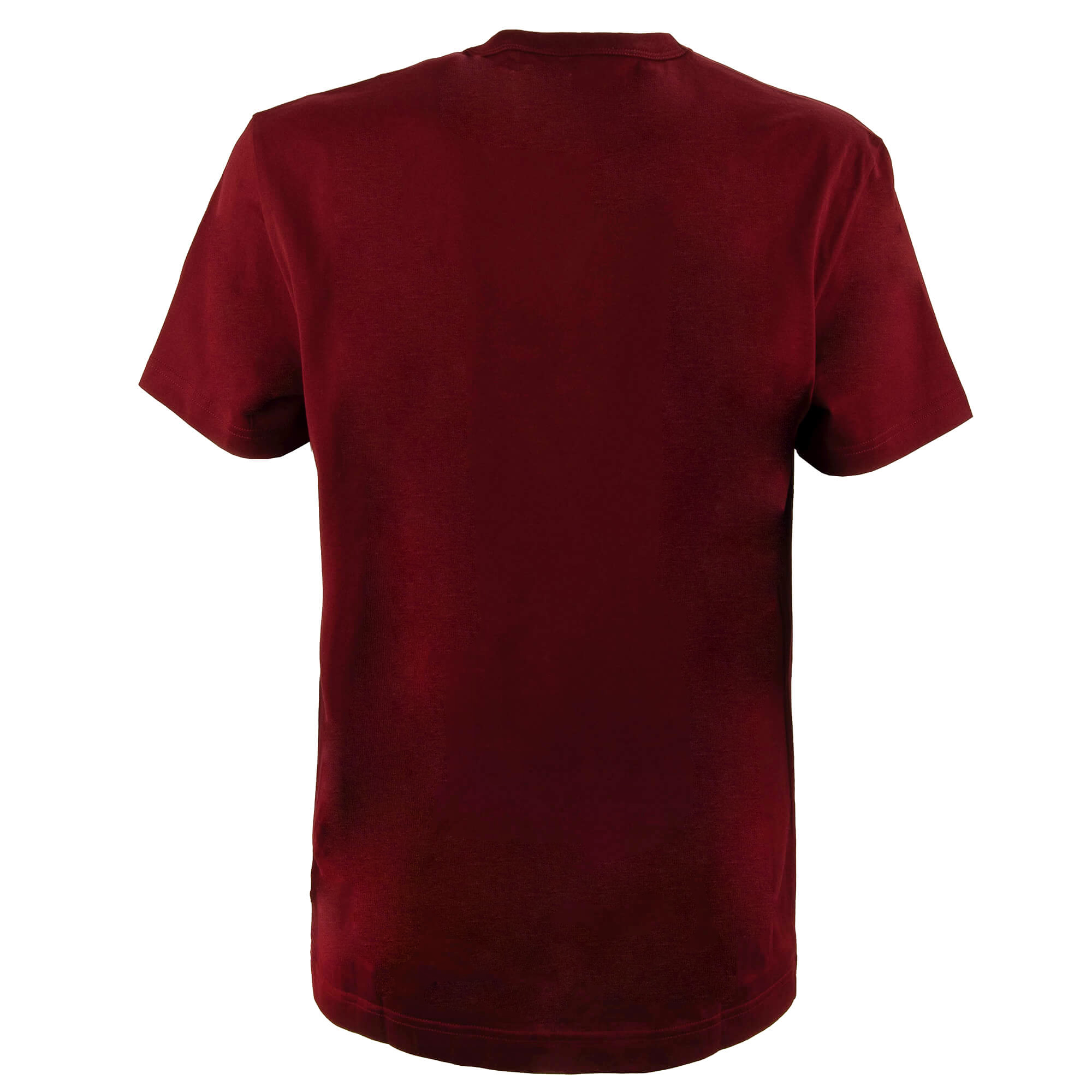 Cotton T-Shirt with goldwork metal crown embroidery logo patch in bordeaux by DOLCE & GABBANA