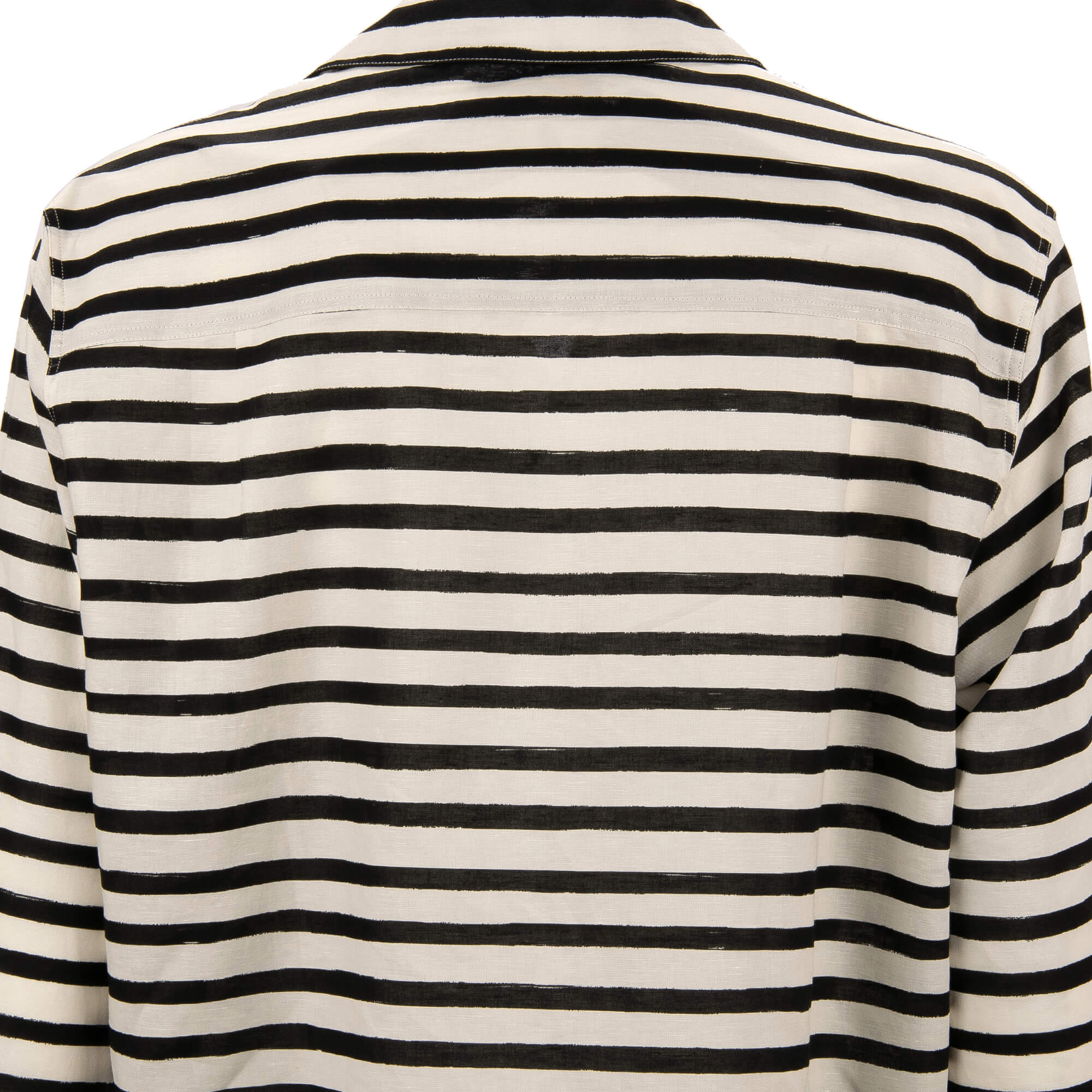 Oversize Leinen und Baumwolle Mischung Hemd mit Streifen Print in schwarz und weiß von DOLCE & GABBANA 