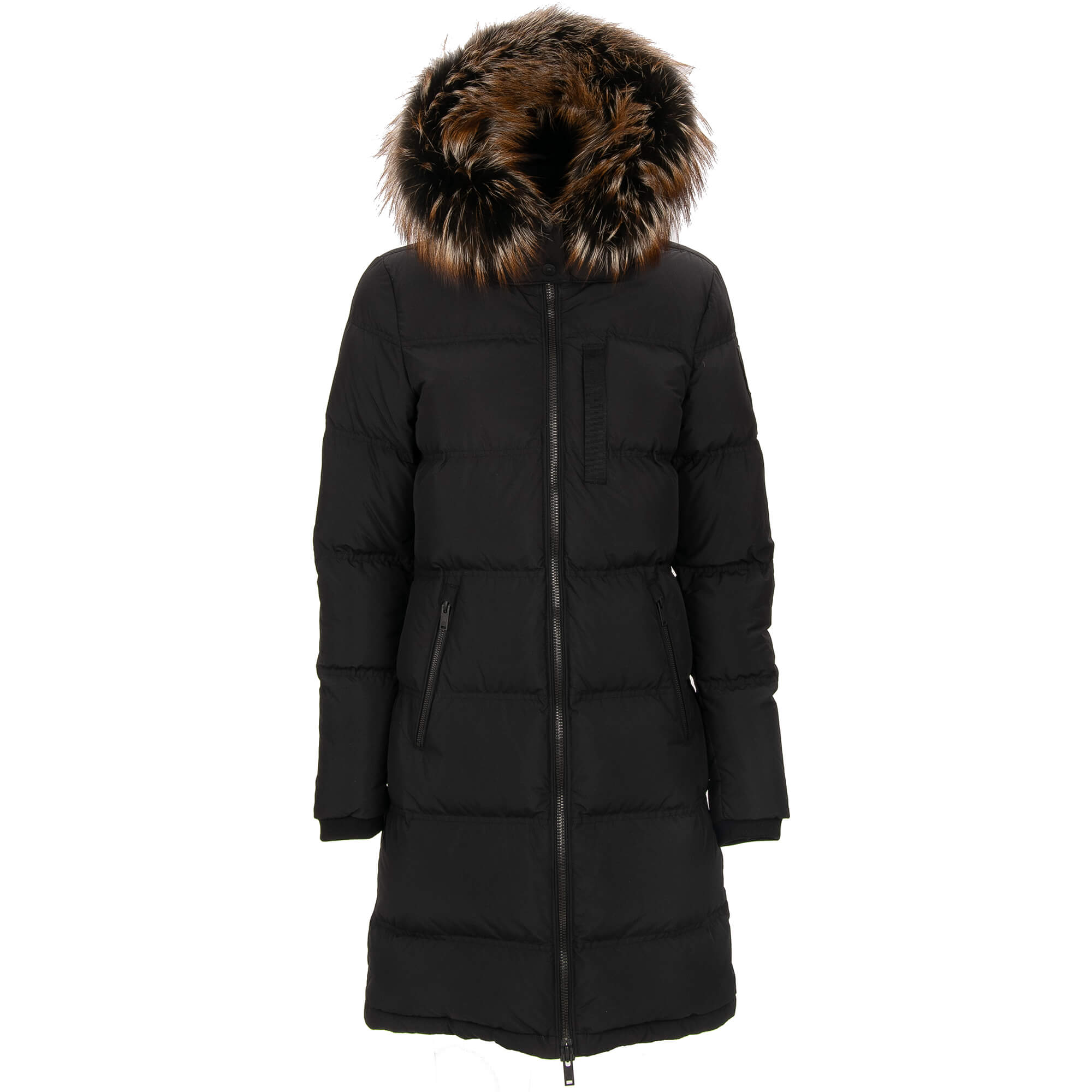 VIKING Parka / Jacke mit Pelz Kapuze und Gänsefedern in Schwarz von MOOSE KNUCKLES