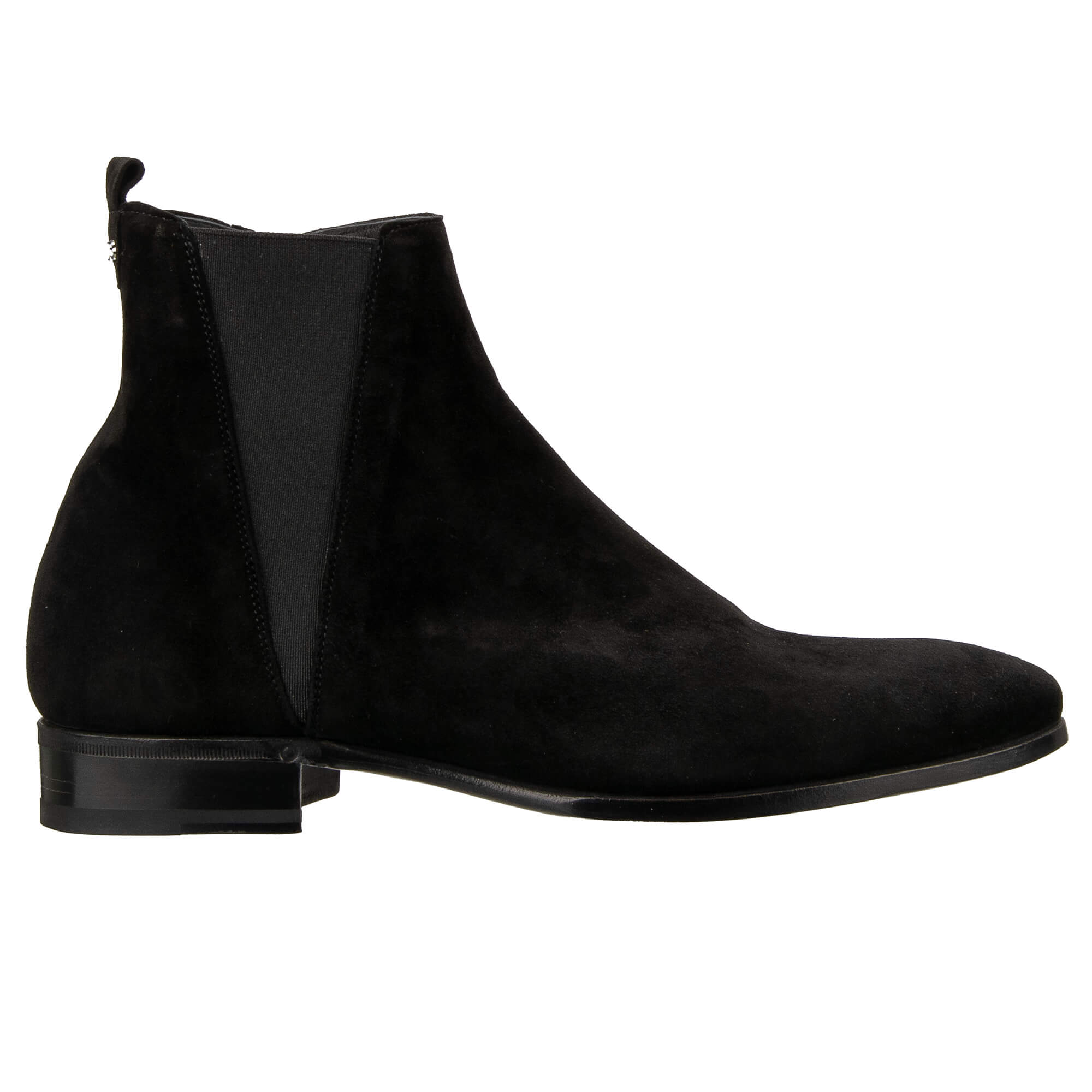DG Metal Logo Suede Leather Goat Boots Shoes Black