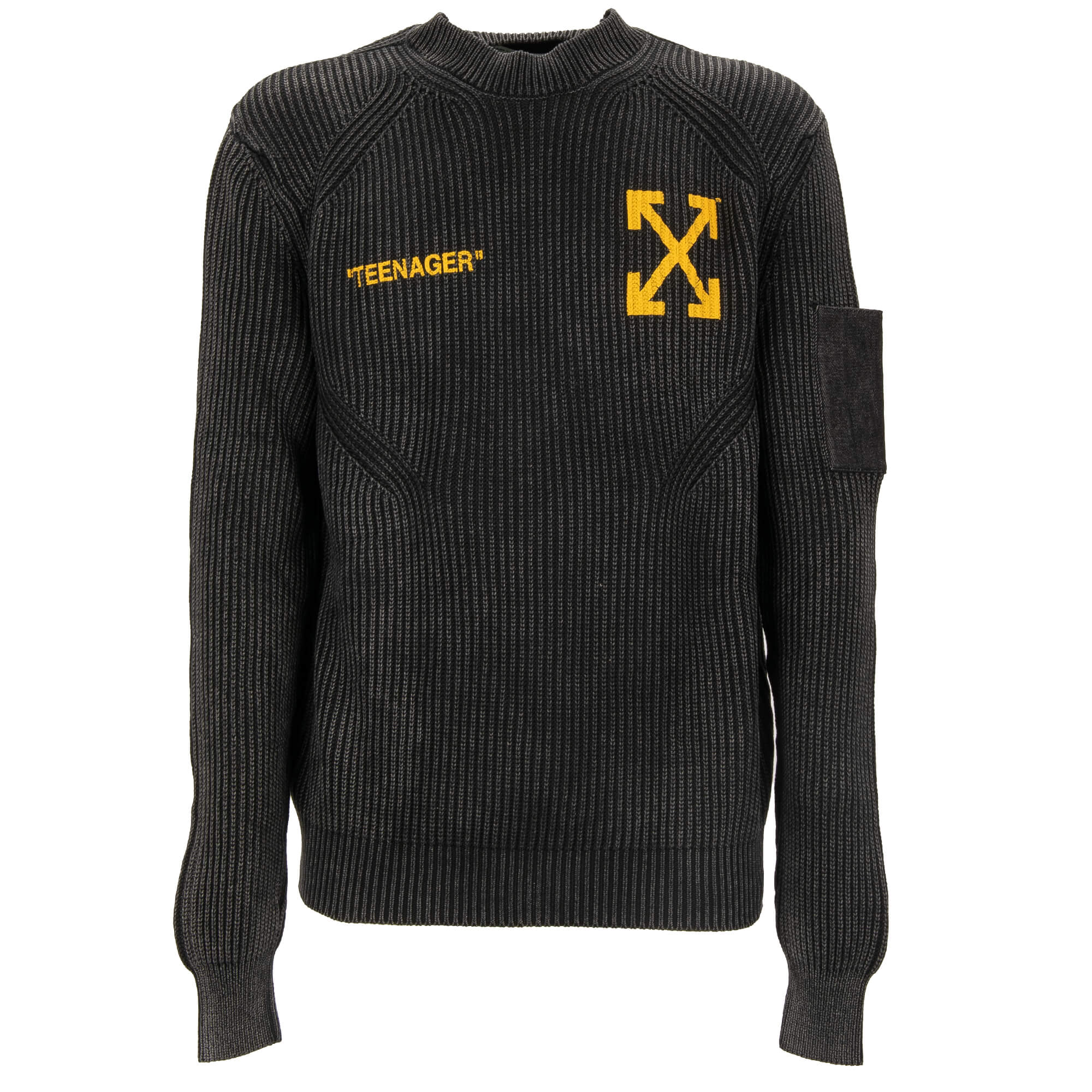 Virgil Abloh Gestrickter Bart Simpson Cash Sweater Pullover Schwarz M