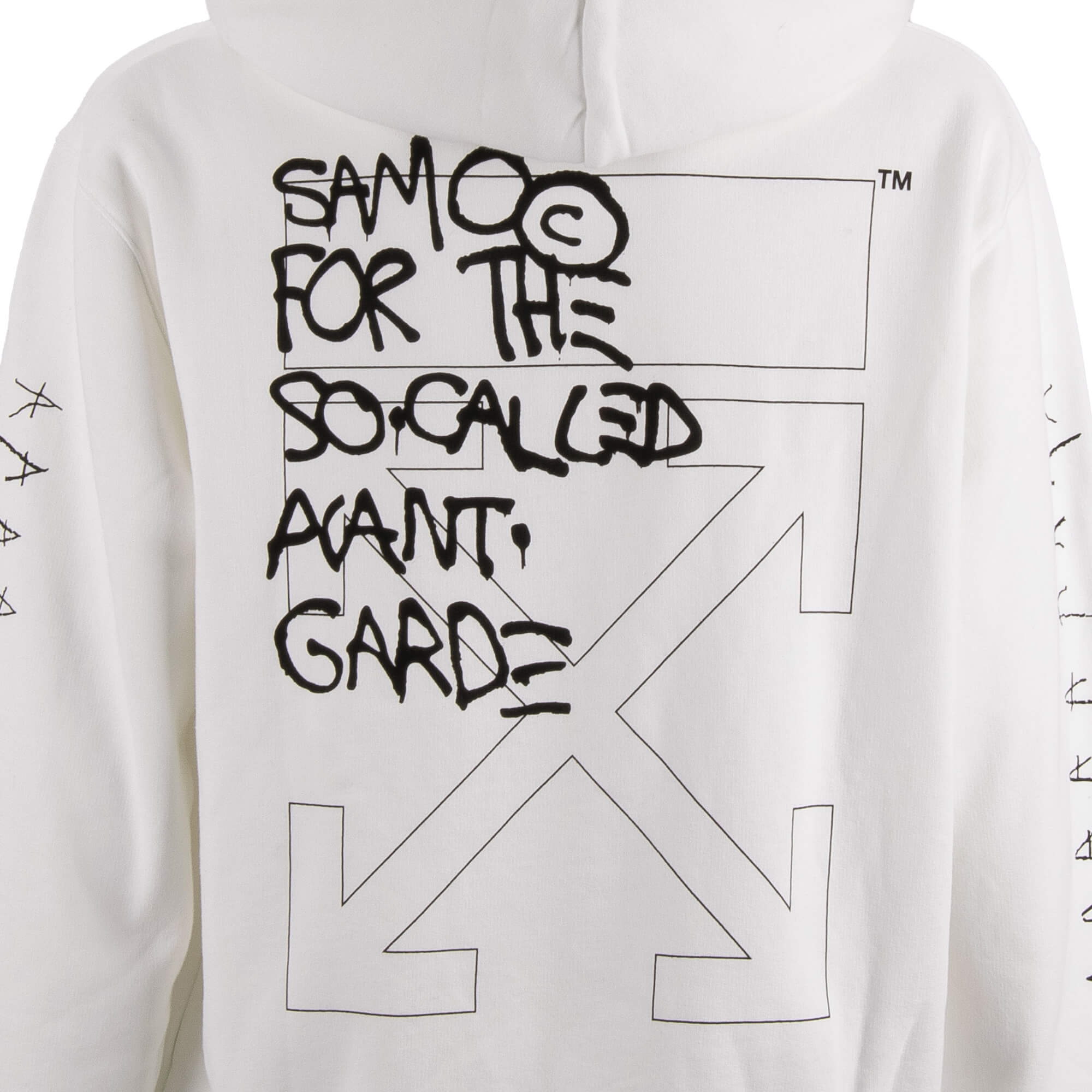 Cotton hooded sweater / hoodie from Jean-Michel Basquiat limited edition with avantgarde graphic and logo print by OFF-WHITE Virgil Abloh
