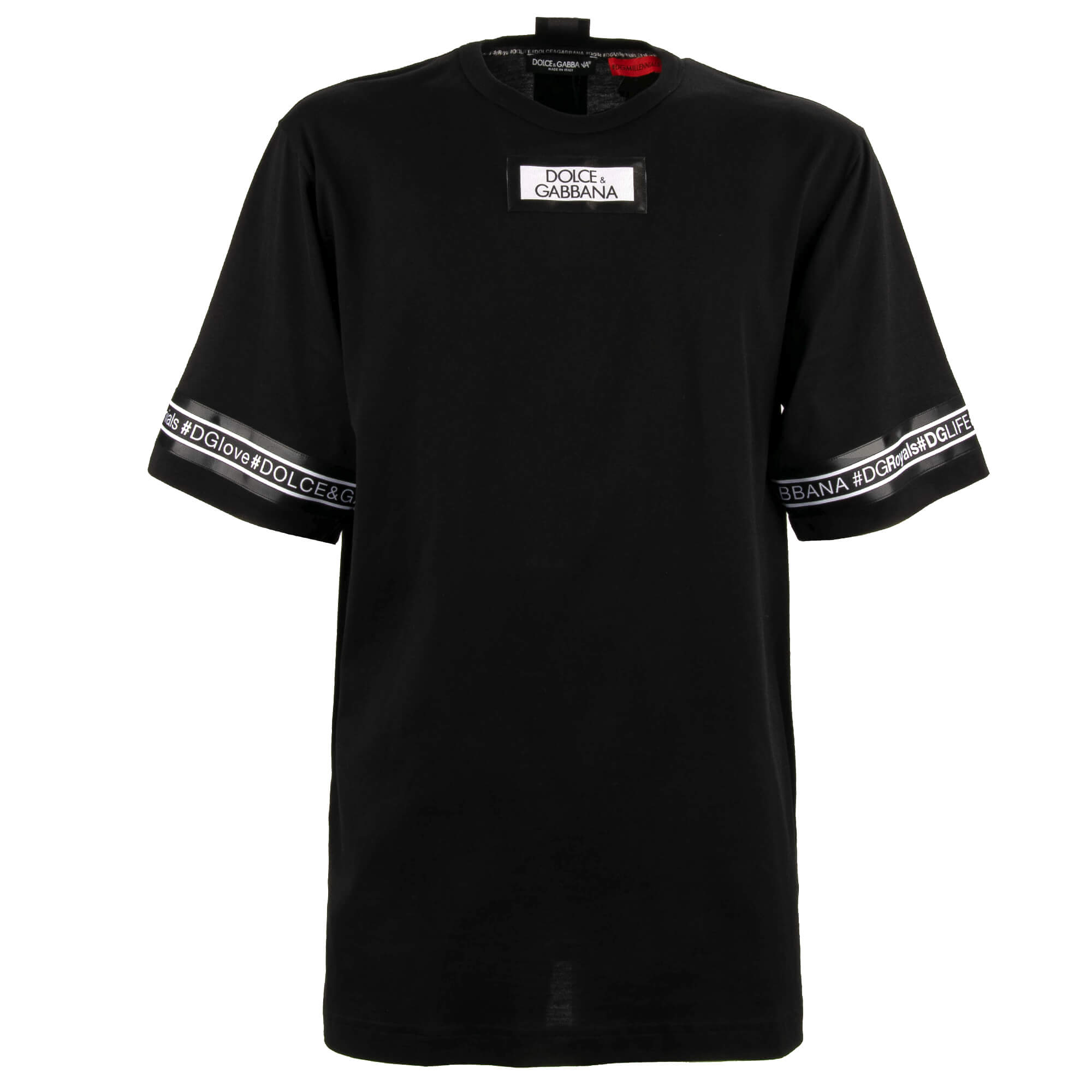 DG Logo Royals Millenials Patch Oversized Cotton T-Shirt Black 46 S M 