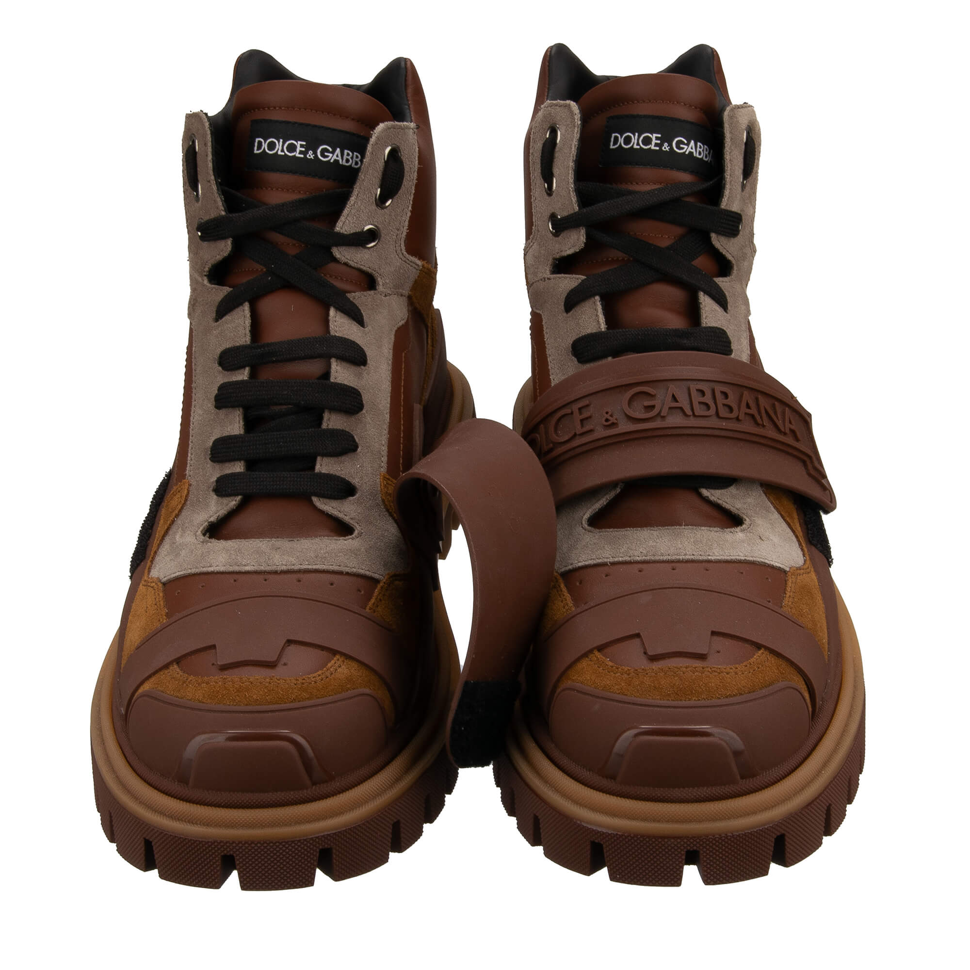 Trekking Stil Stiefeletten mit DG Logo in Braun von DOLCE & GABBANA
