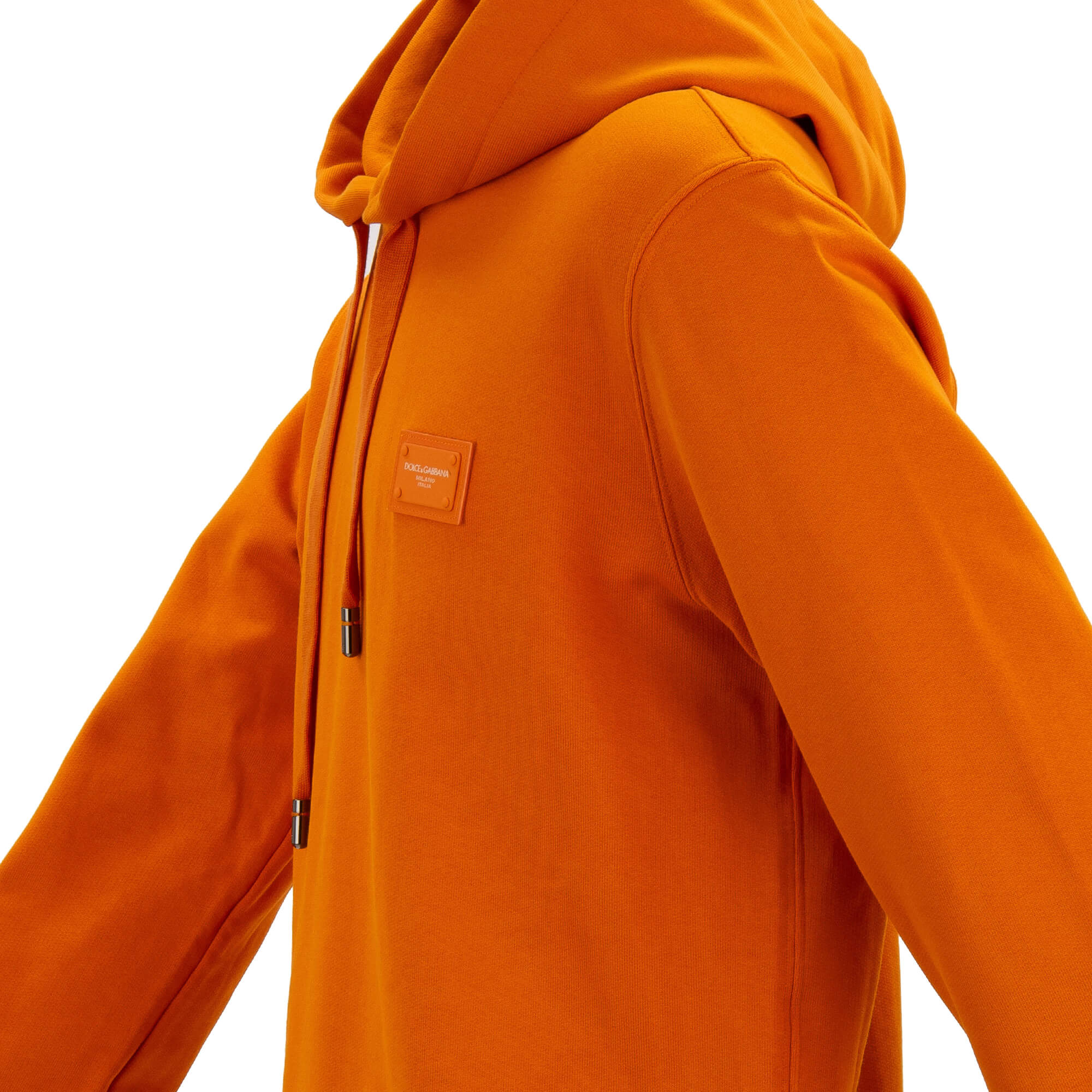 Sweater / hoody with DG Logo Plate Patch in orange by DOLCE & GABBANA