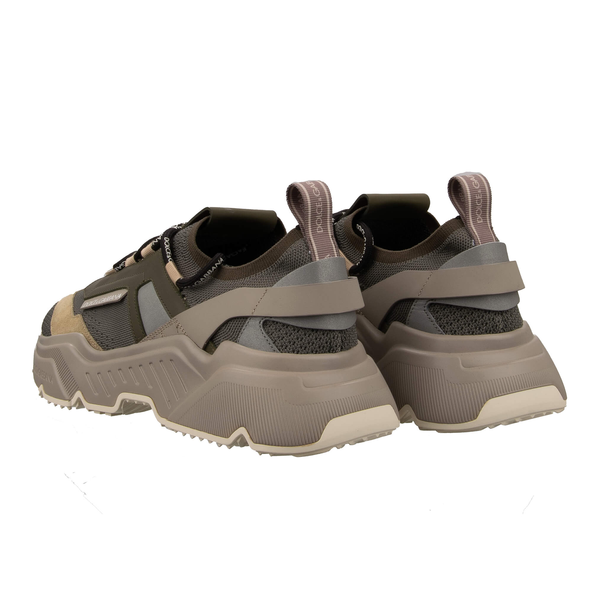 Stoff und Leder Sneaker DAYMASTER mit DG Logo in Beige / Khaki von DOLCE & GABBANA