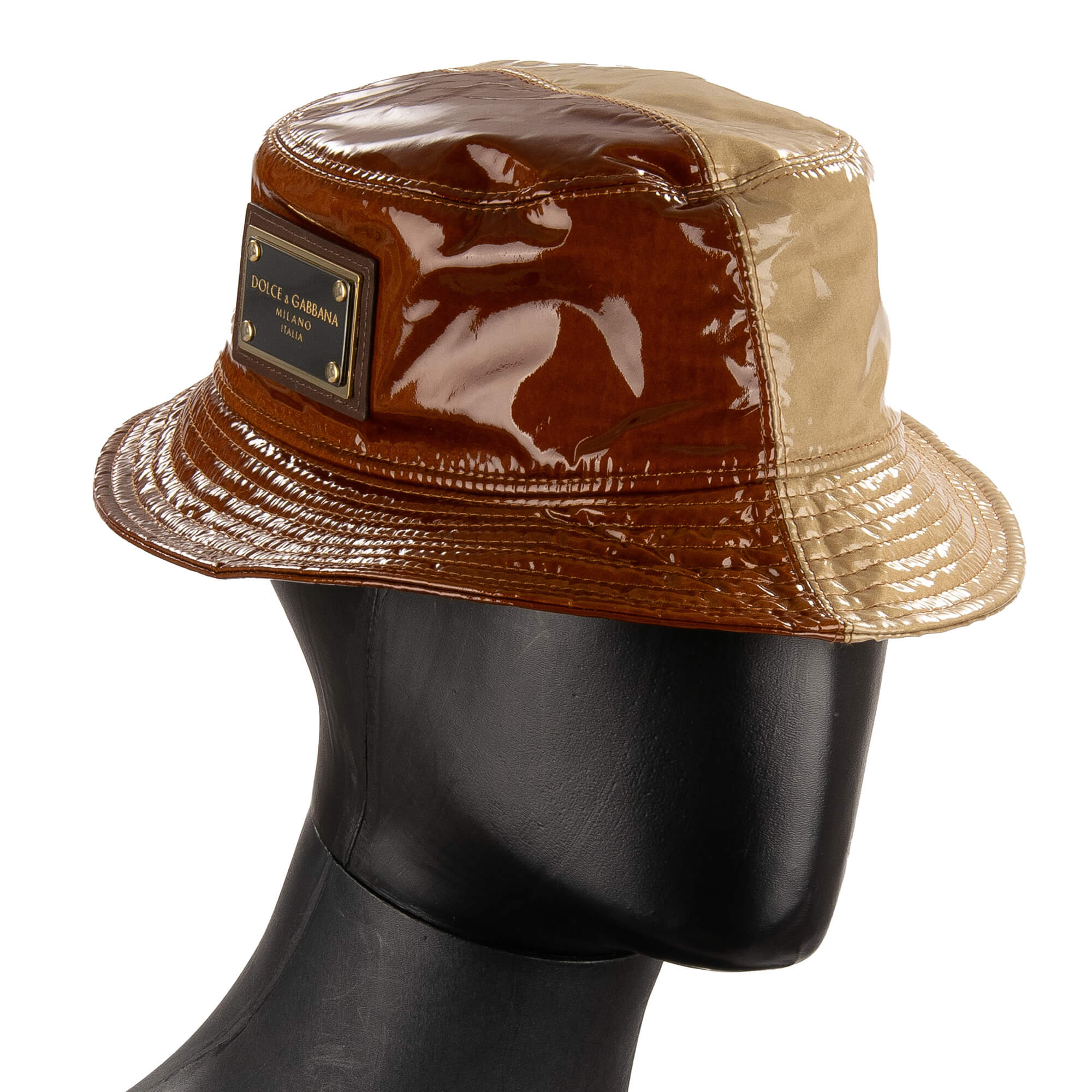 Coated silk Fisherman Hat / Bucket Hat with DG metal logo plate by DOLCE & GABBANA 