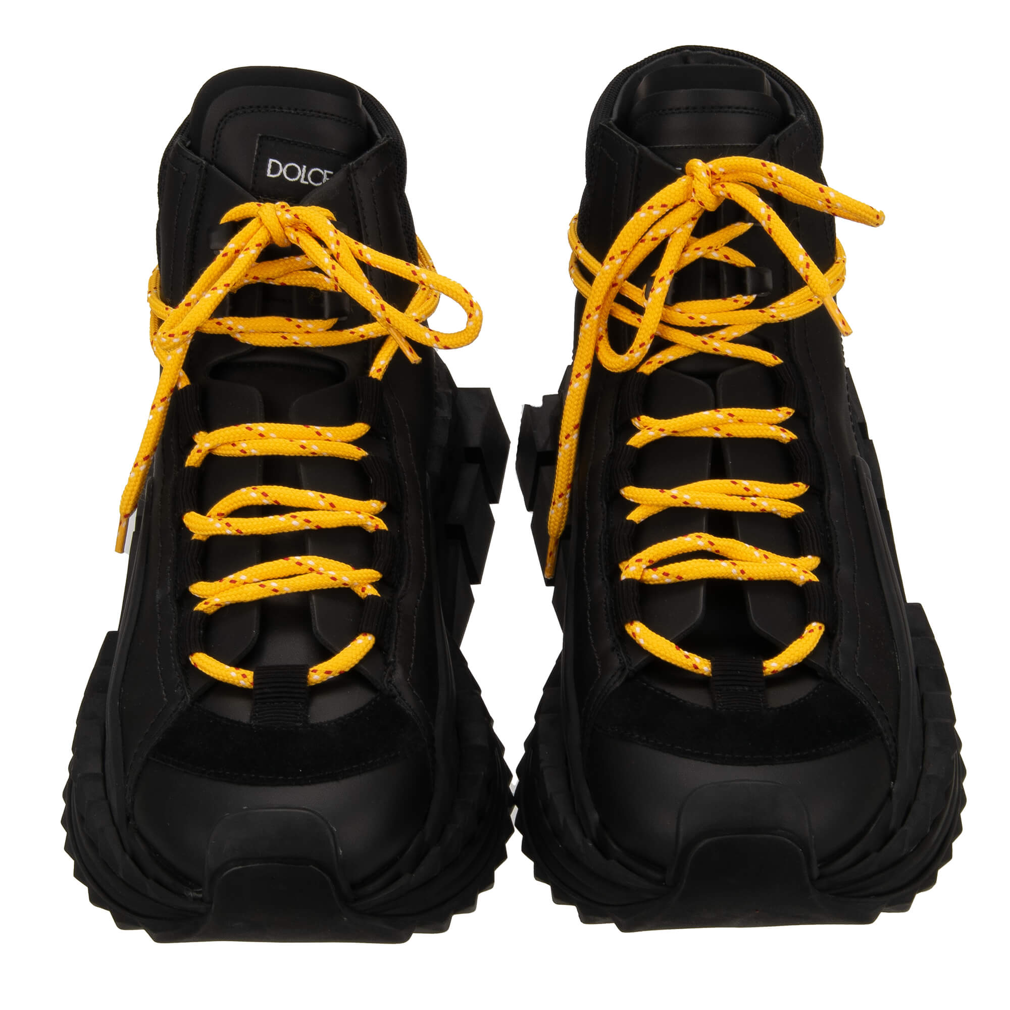 Lace-Up High Top Sneaker SUPER KING for men with platform and DG logo in black by DOLCE & GABBANA