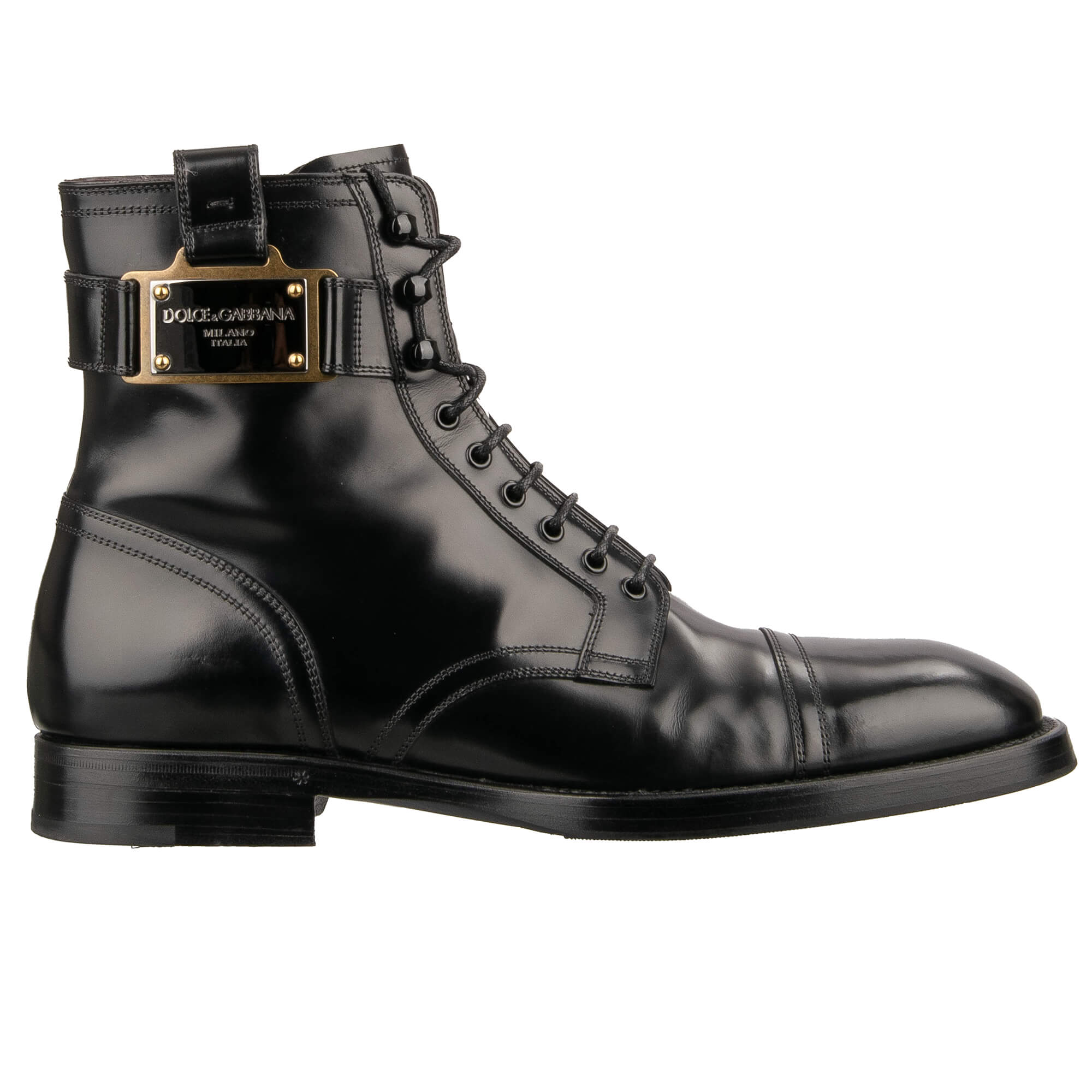 Stiefeletten MICHELANGELO aus gebürstetem Leder mit Logo Schwarz 45 US 12