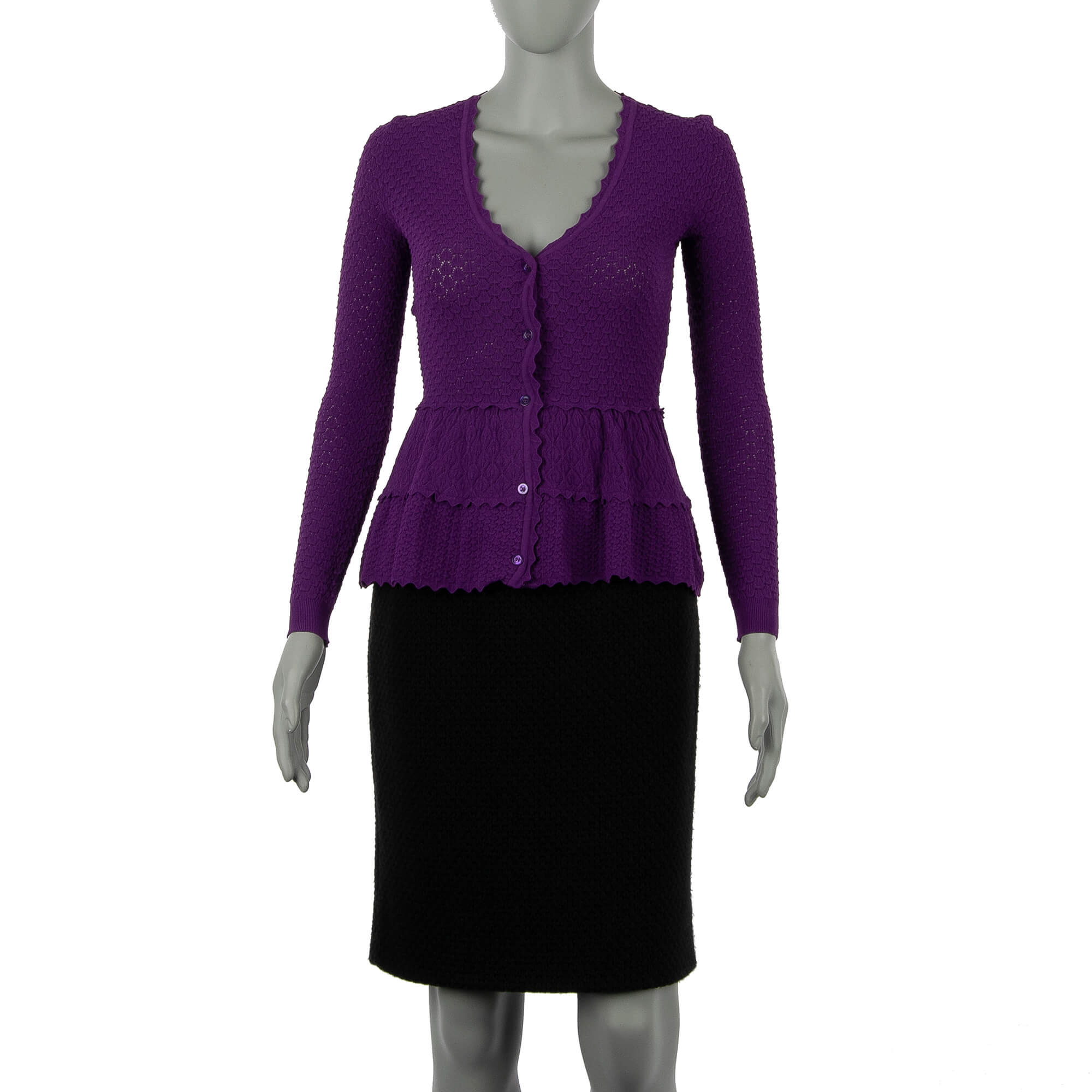 COUTURE Elastic Viscose Cardigan Purple