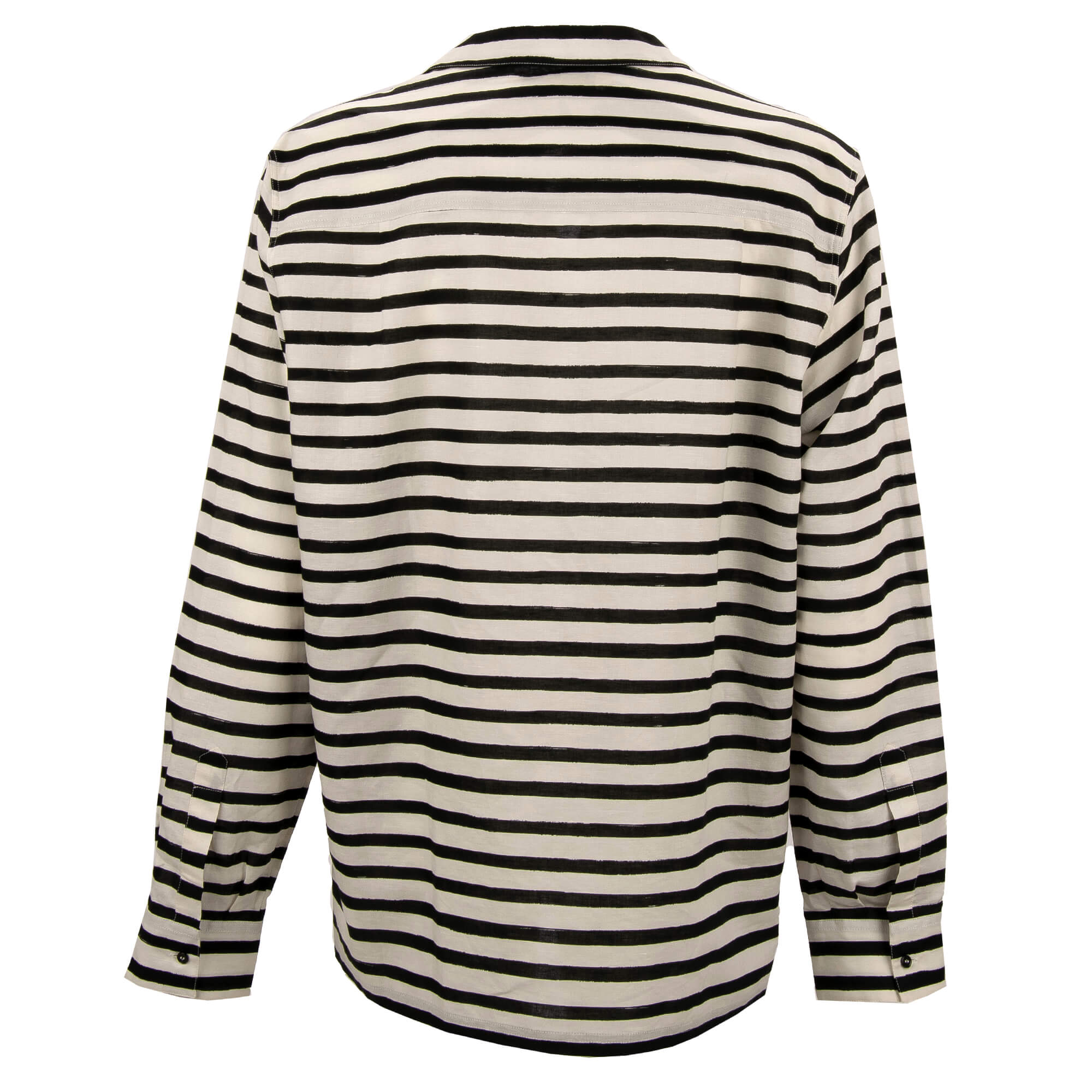 Oversize Leinen und Baumwolle Mischung Hemd mit Streifen Print in schwarz und weiß von DOLCE & GABBANA 