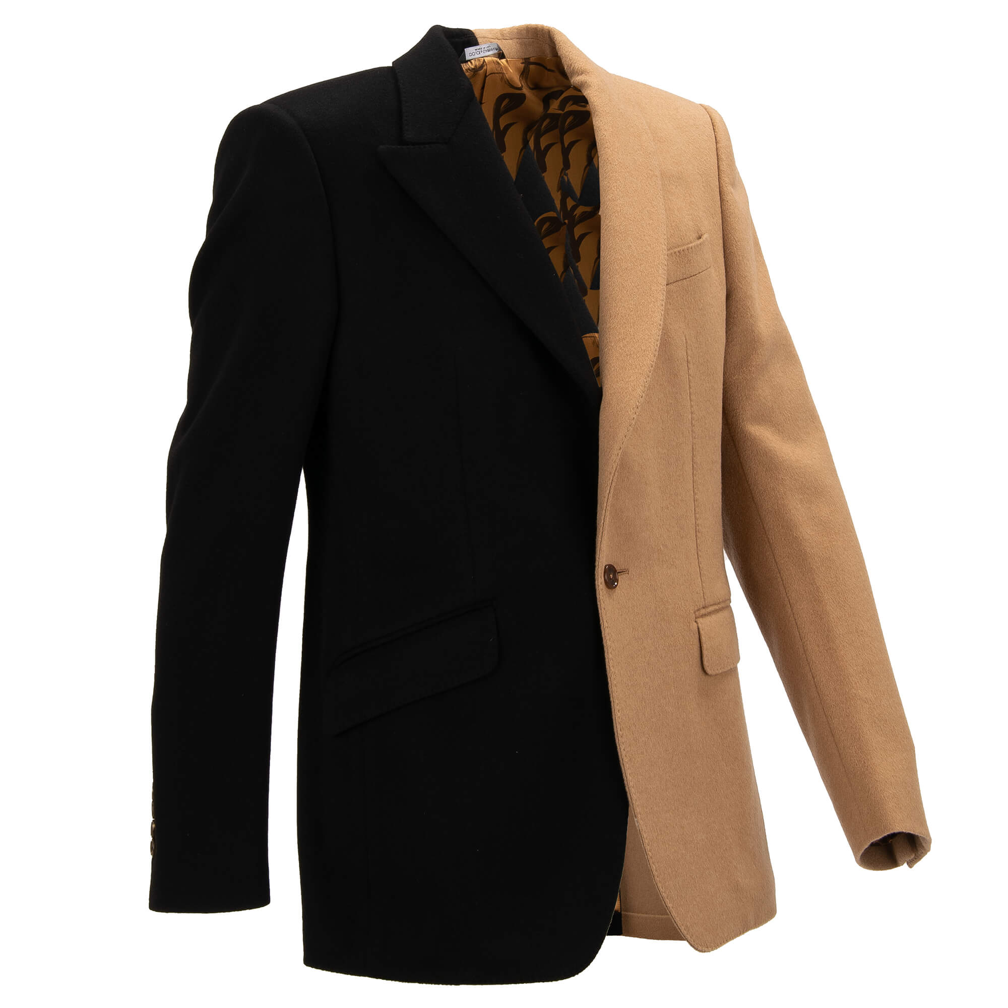 2 in 1 Blazer / Jacke SICILIA aus Kaschmir mit zwei Jacken Patchwork Design und Schal- / spitzem Revers von DOLCE & GABBANA