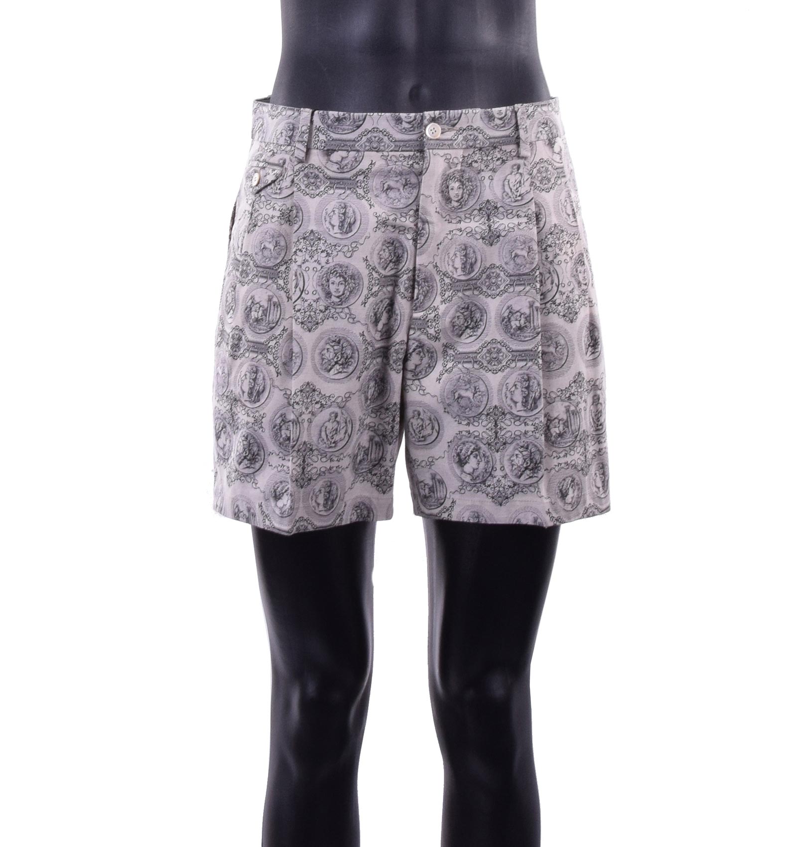 Shorts with Coints Print Beige