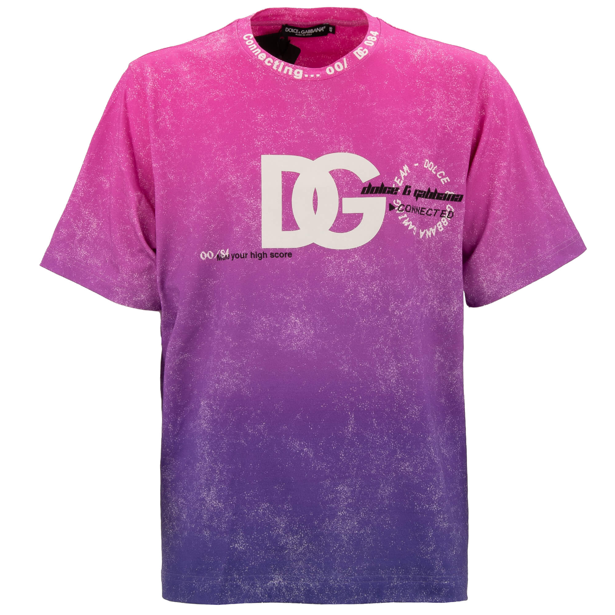 DG Logo Player Baumwolle Oversize T-Shirt Pink Lila 48 M L 