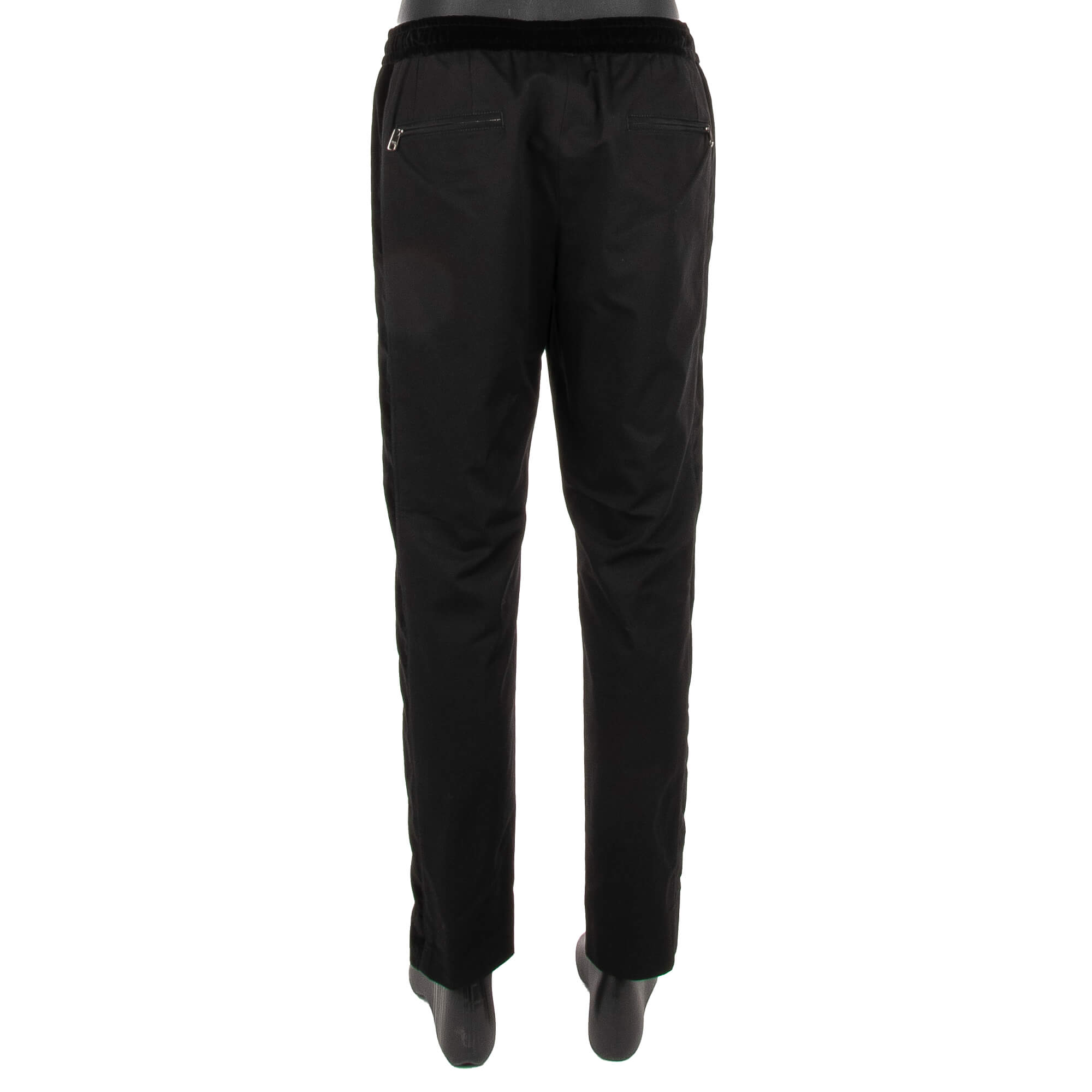 Chino Hose aus Baumwolle mit Kontraststreifen aus Samt, Taschen mit Reißverschluss und elastischer Taille von DOLCE & GABBANA 