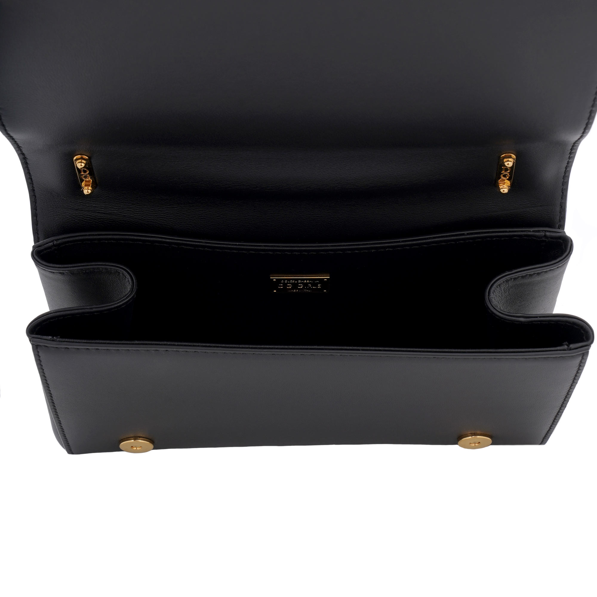 Crossbody Tasche / Clutch DG GIRLS aus Nappa Leder mit großem emailliertem DG Logo in Barock Stil und Vintage Kettenriemen von DOLCE & GABBANA