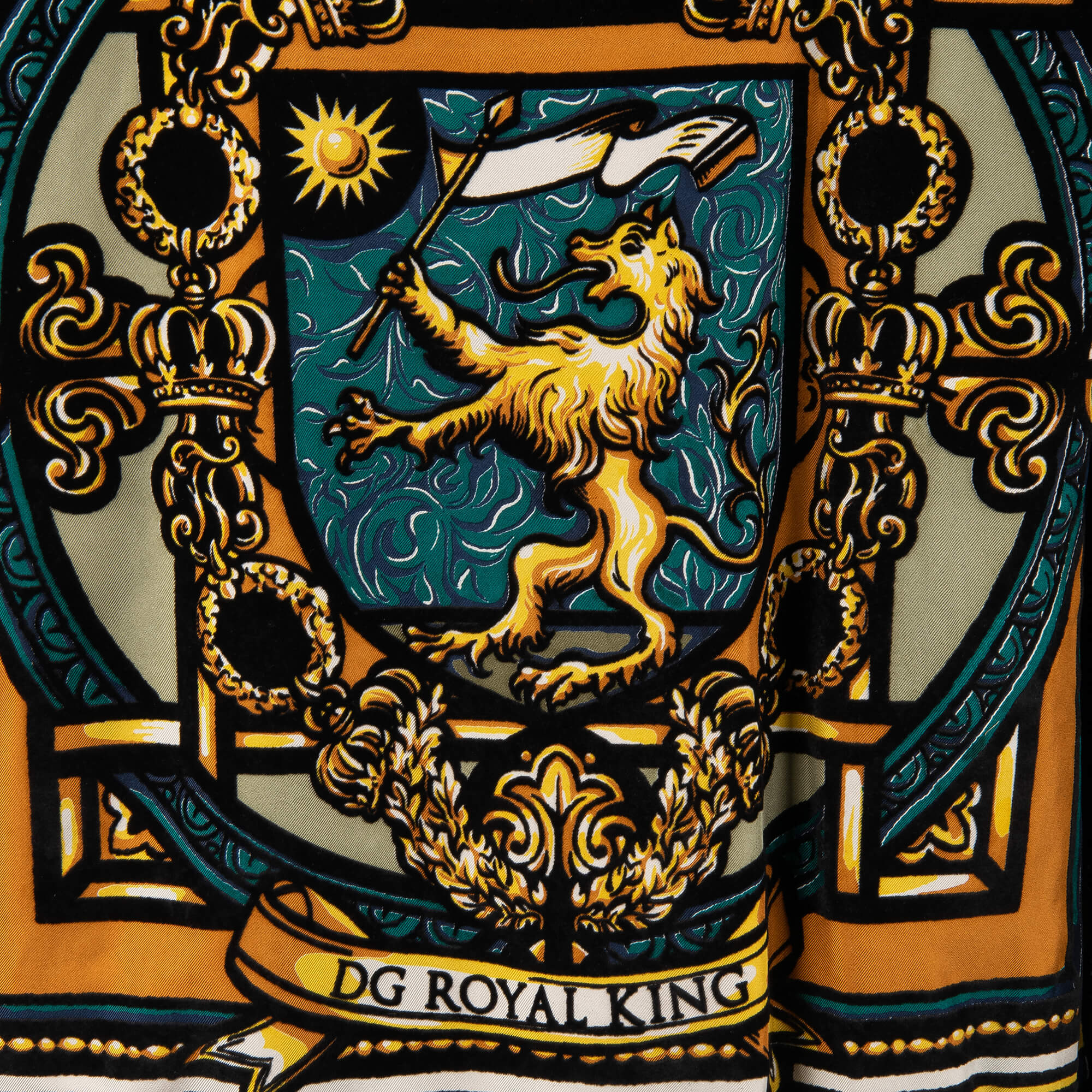 Reversible DG Royal King printed and stuffed bomber jacket with knitted details by DOLCE & GABBANA