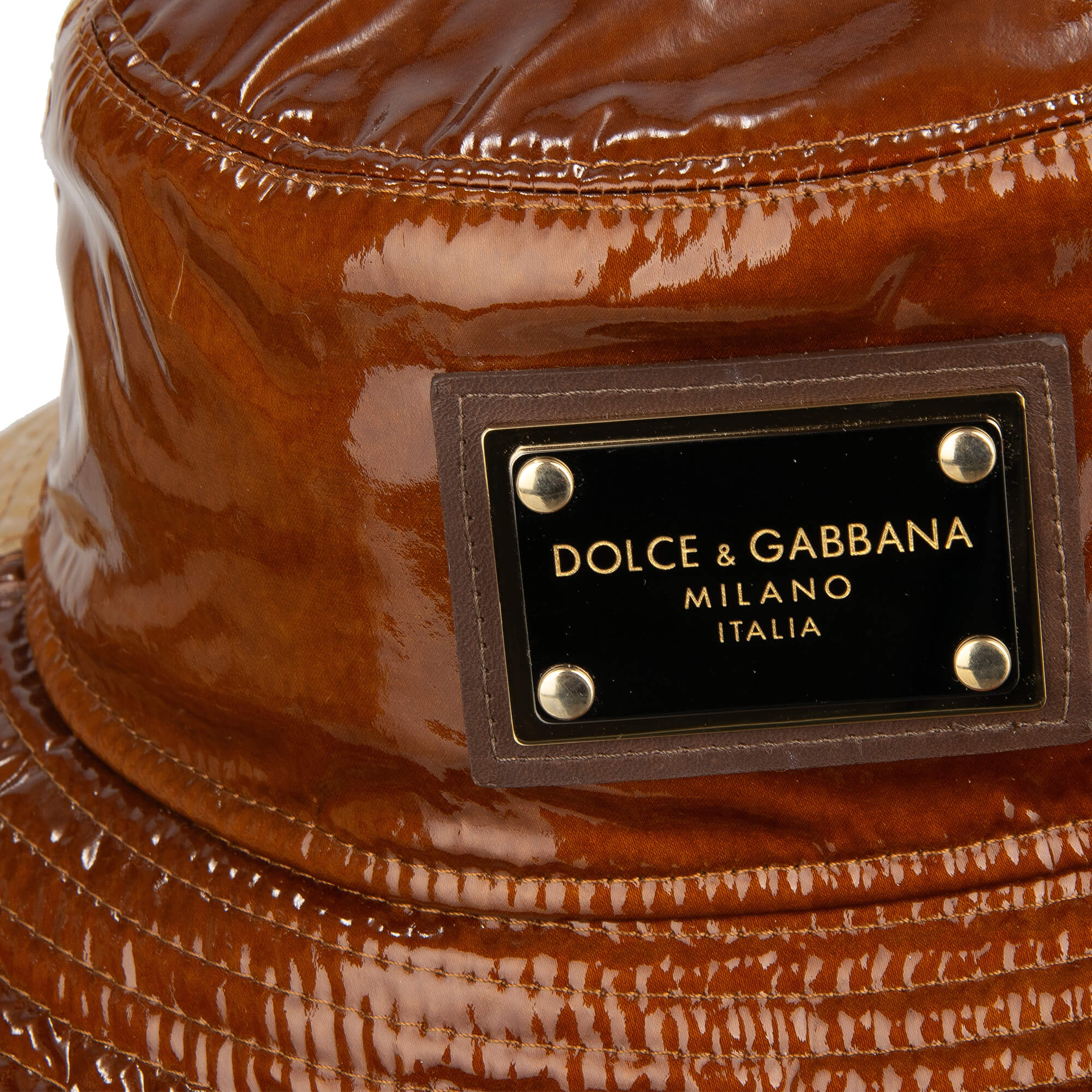 Coated silk Fisherman Hat / Bucket Hat with DG metal logo plate by DOLCE & GABBANA 