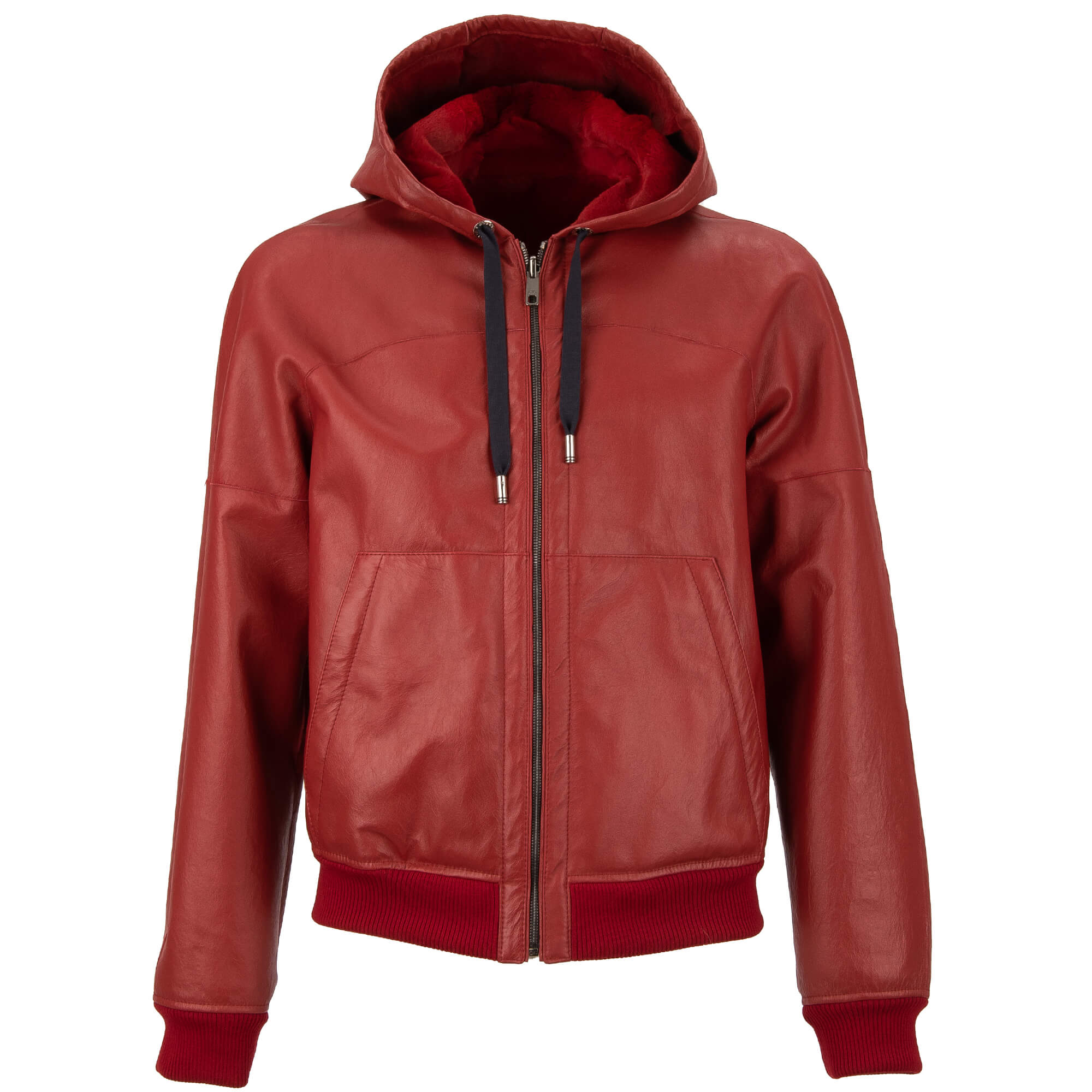 Einzigartige zweiseitige Jacke / Bomberjacke aus Känguru Leder und Pelz mit Details aus Strick, Senkel und Außentaschen von DOLCE & GABBANA 