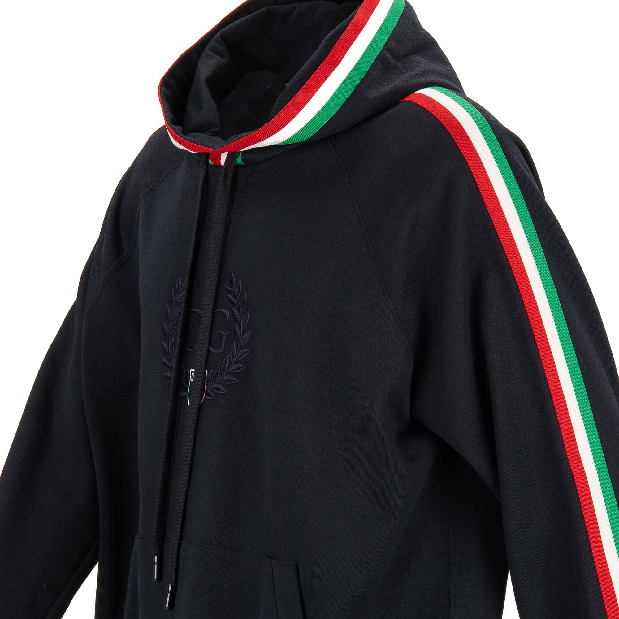 Cotton hooded sweater / hoodie with embroidered DG Logo, pockets and Italy flag details by DOLCE & GABBANA