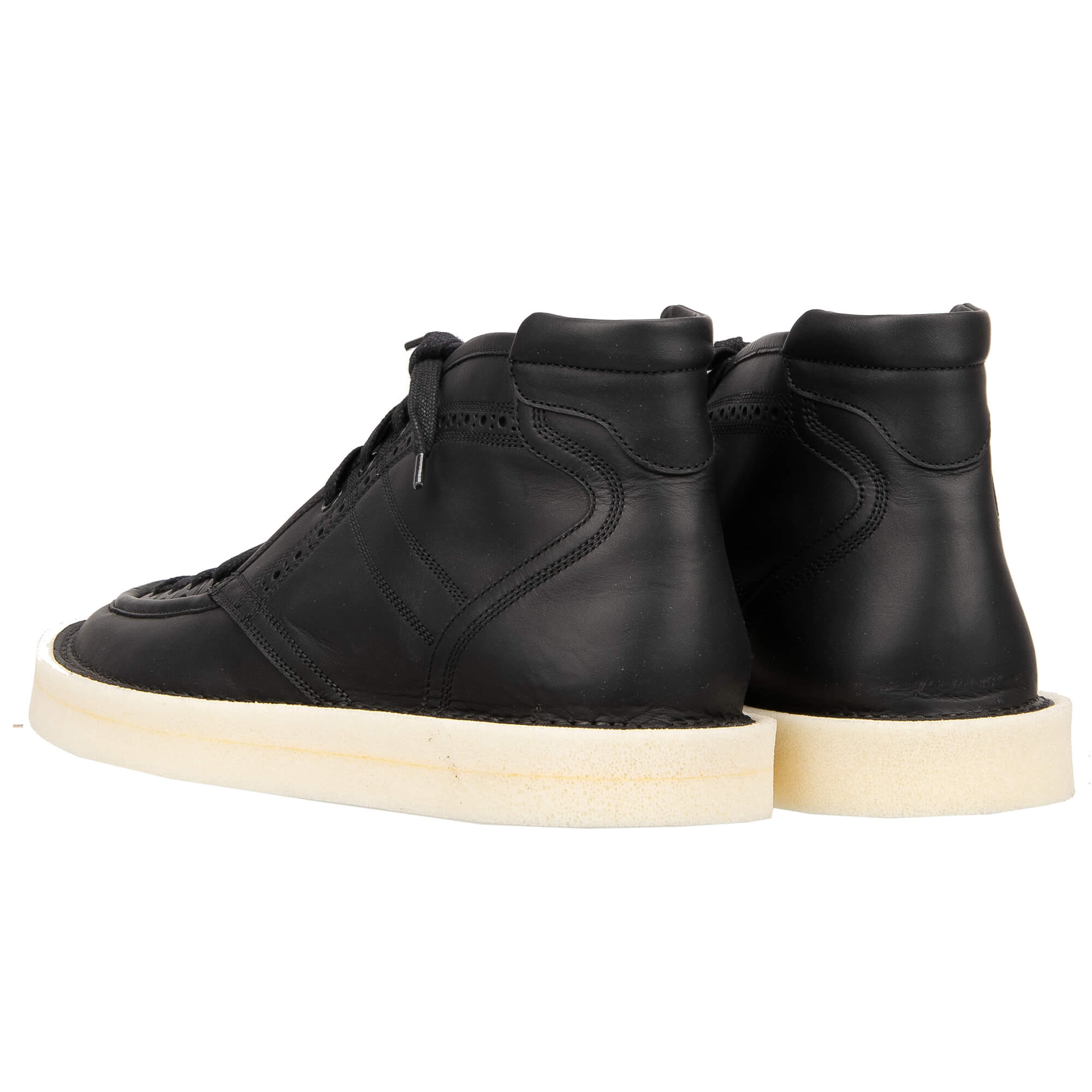 Leder High-Top Sneaker Boots AGRIGENTO mit Schnürsenkel in Schwarz von DOLCE & GABBANA