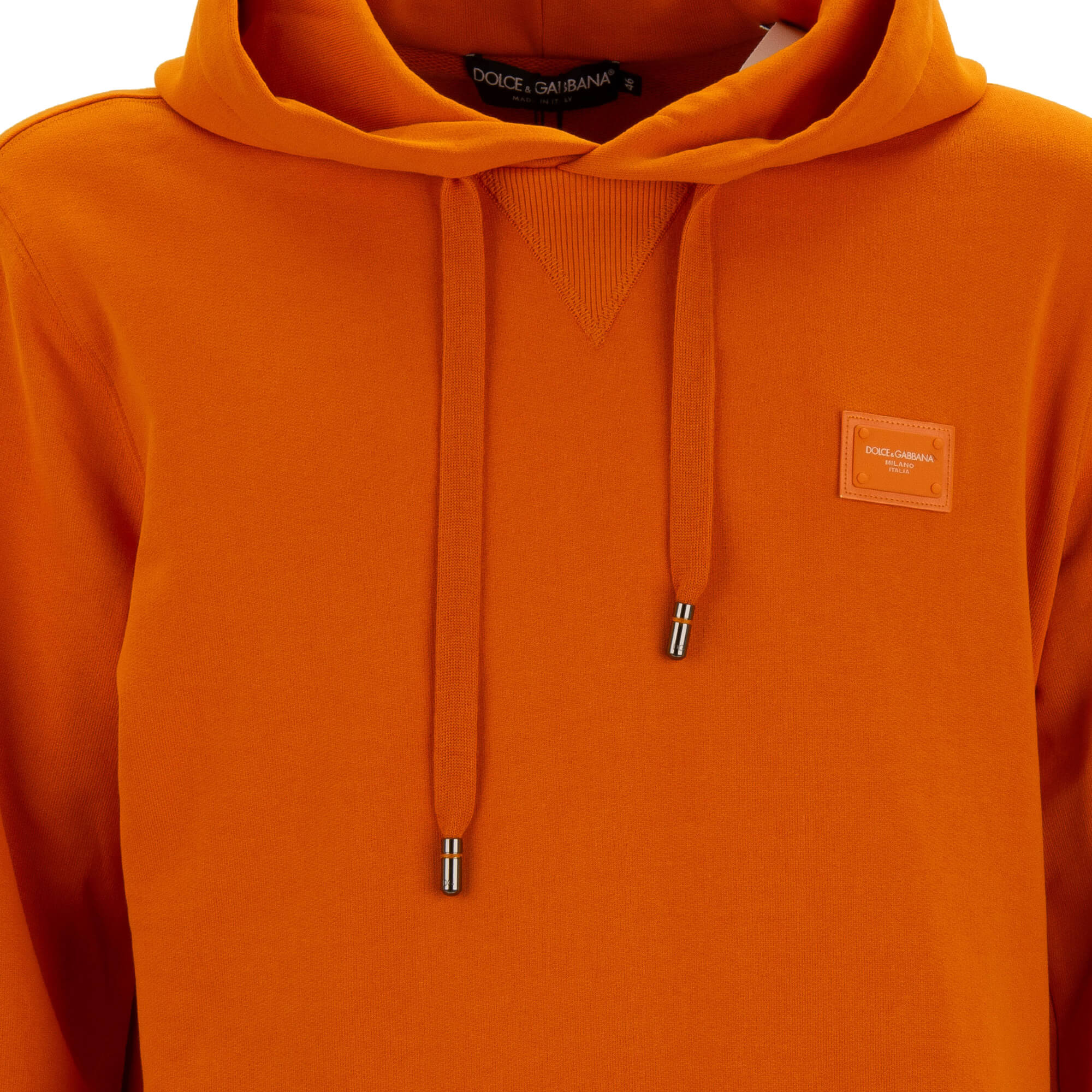 Sweater / hoody with DG Logo Plate Patch in orange by DOLCE & GABBANA