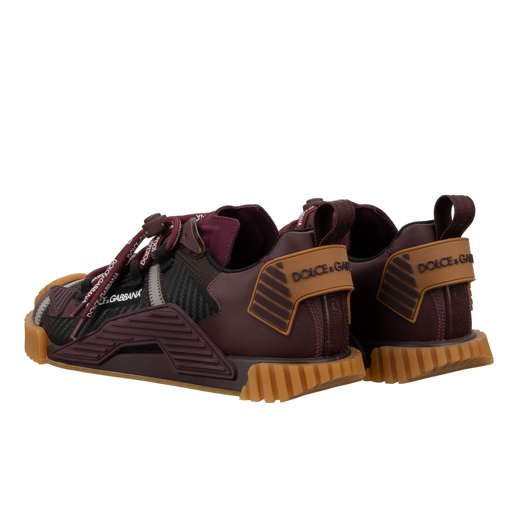 Low-Top Herren Sneaker NS1 mit DG Logo Schnürsenkel in Bordeaux von DOLCE & GABBANA